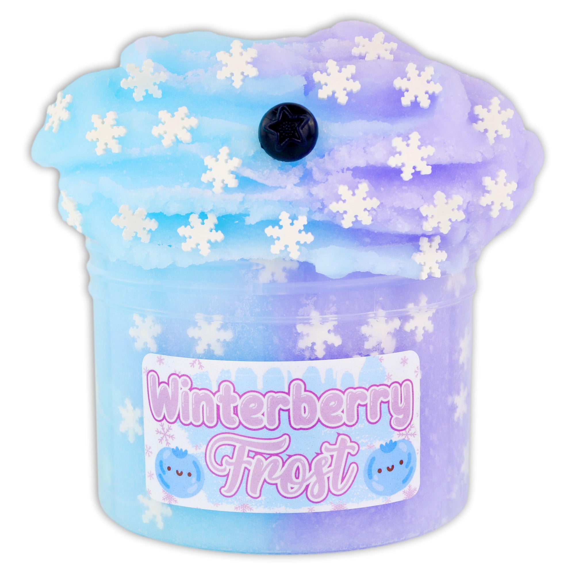 Experience a winter wonderland with Winterberry Frost! This gorgeous icee slime combines pastel blue and purple colors, snowflake fimos, and a charming blueberry on top. The scent of frosted berries will transport you to a dreamy world. Get ready to play with this dreamy slime!