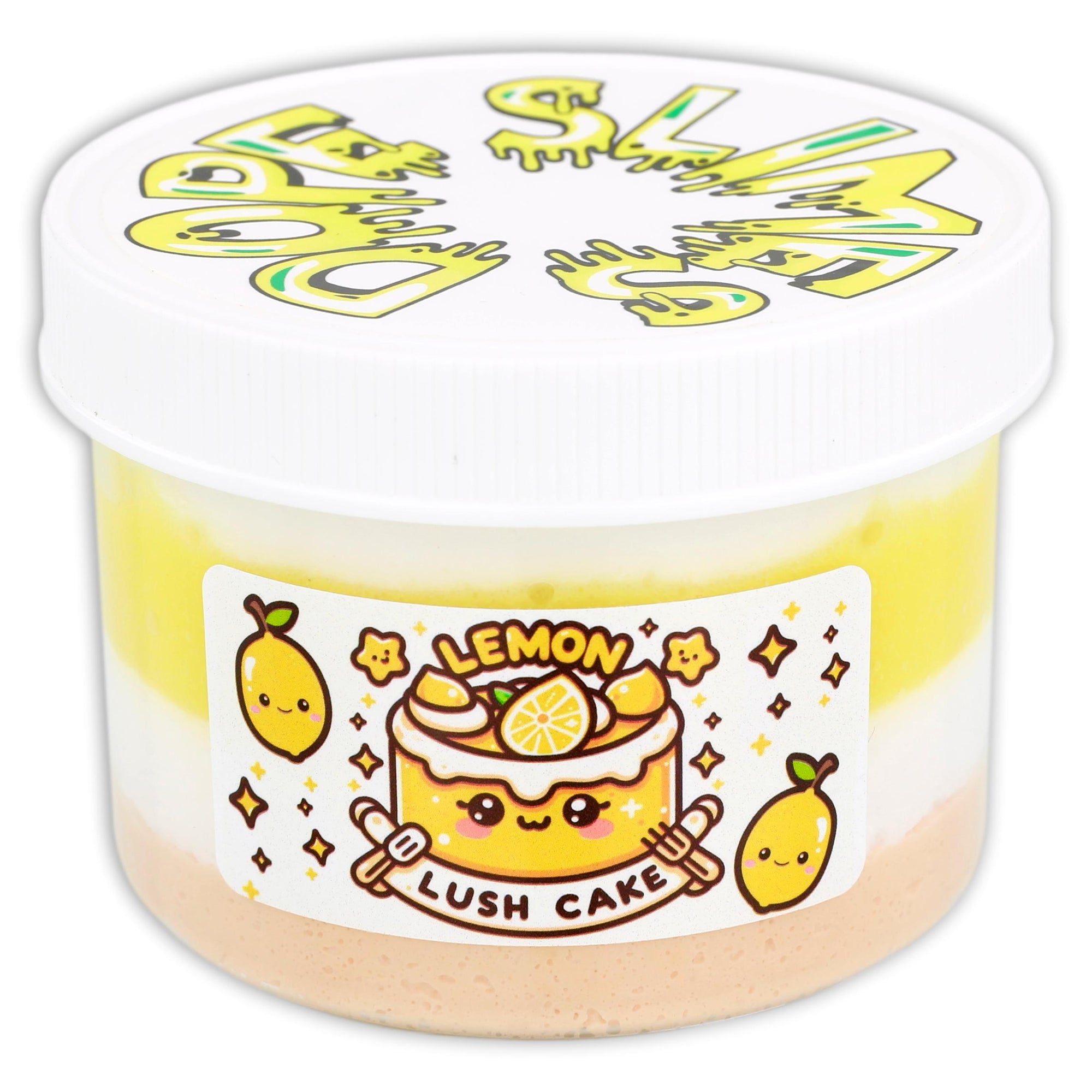 Lemon Lush Cake Four Layered Unique Slime - Shop Slime - Dope Slimes
