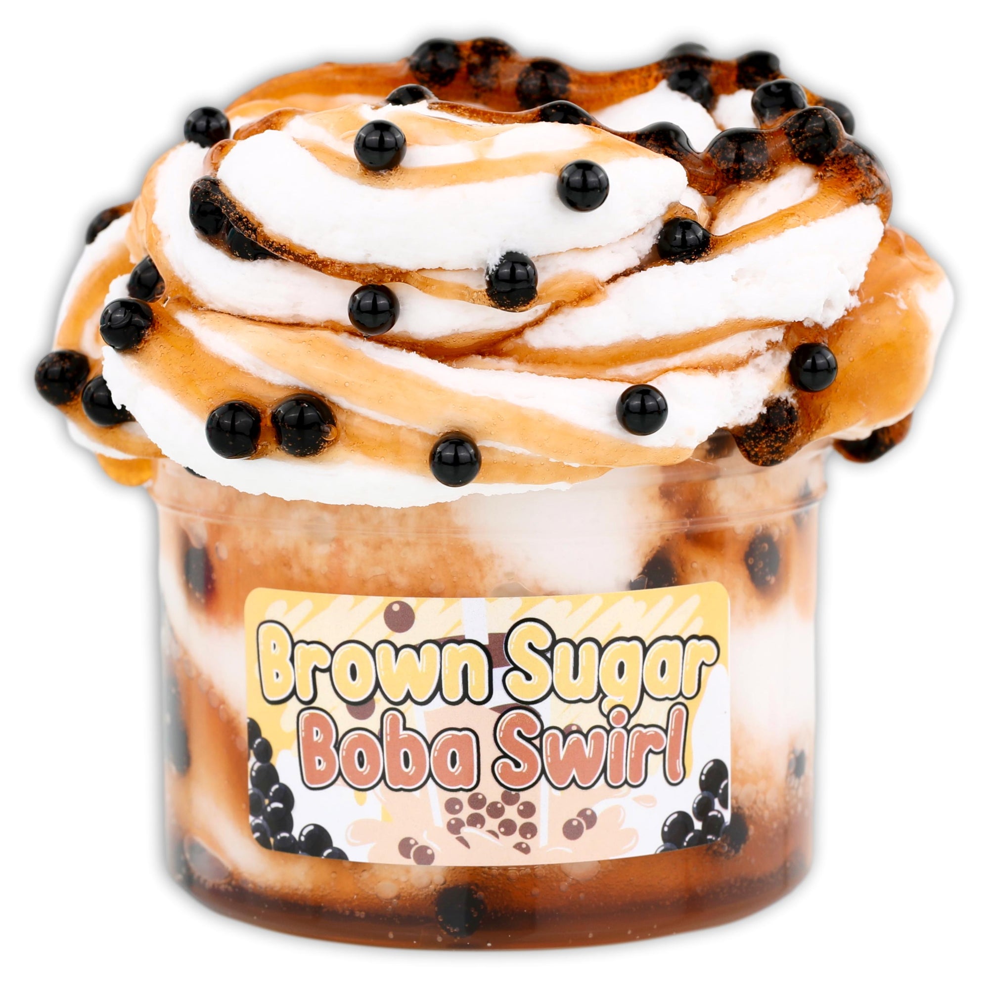 Brown Sugar Boba Swirl Unique Textured Slime - Shop Dope Slimes