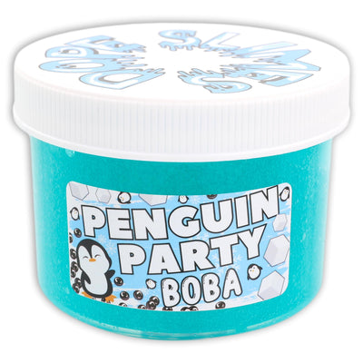 Penguin Party Boba Clear Jelly Cube Slime - Shop Christmas Slimes
