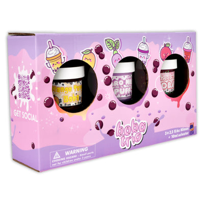 Boba Slime Trio - Boba Clear Butter Bingsu Slime Set - Dope Slimes