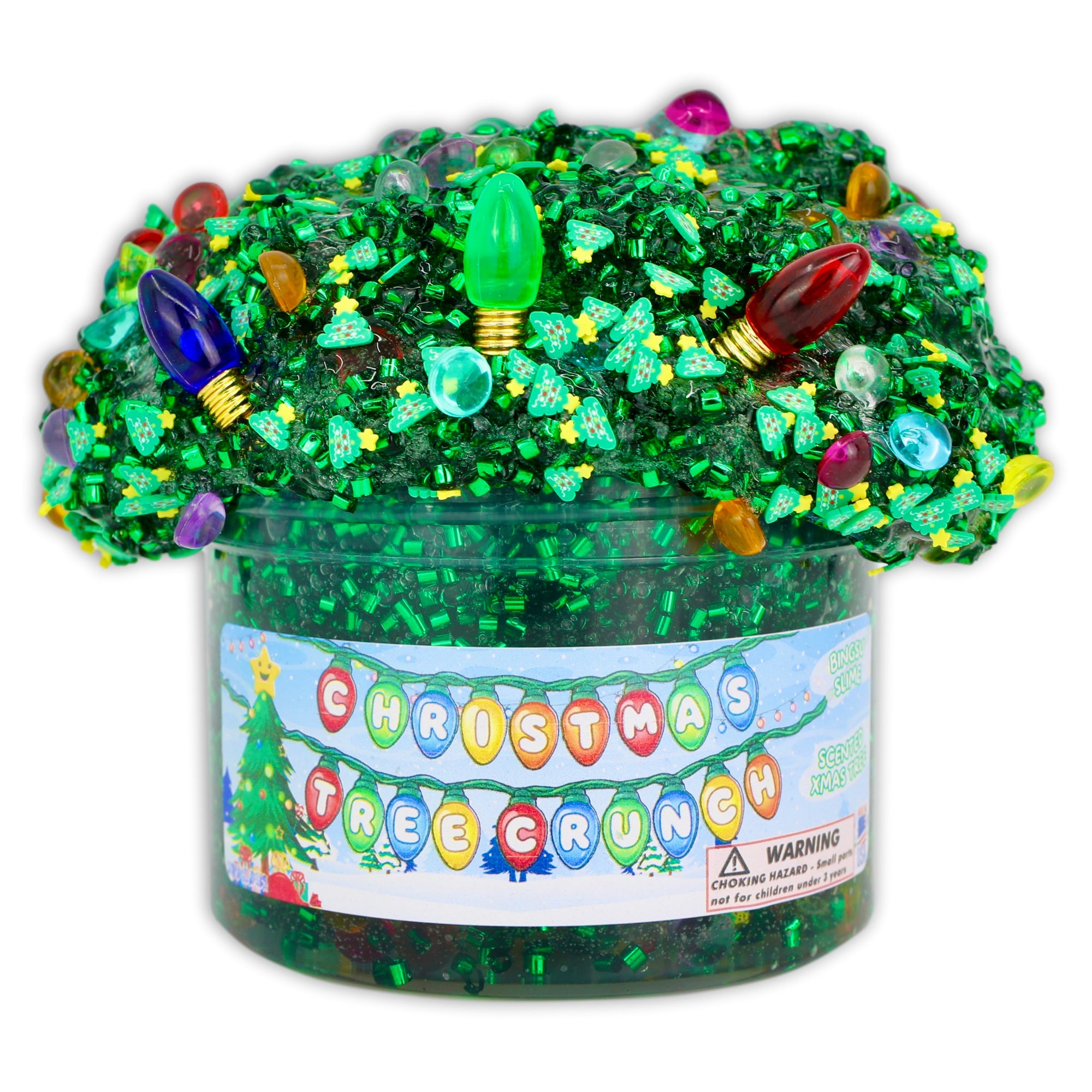 Christmas Tree Crunch Bingsu Slime - Shop Christmas Slimes - DopeSlime