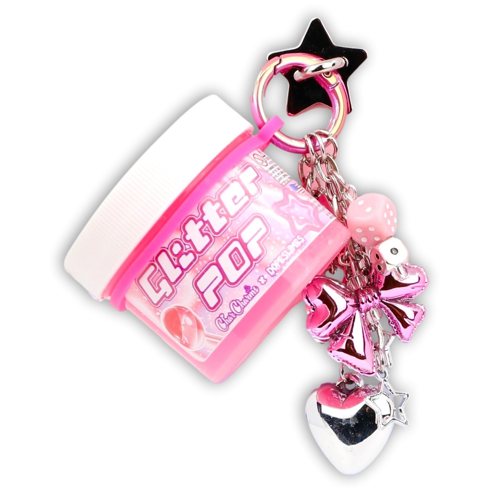 Glitter Pop! Travel Slime Charm Keychain Dope Slimes x CharCharms Collab