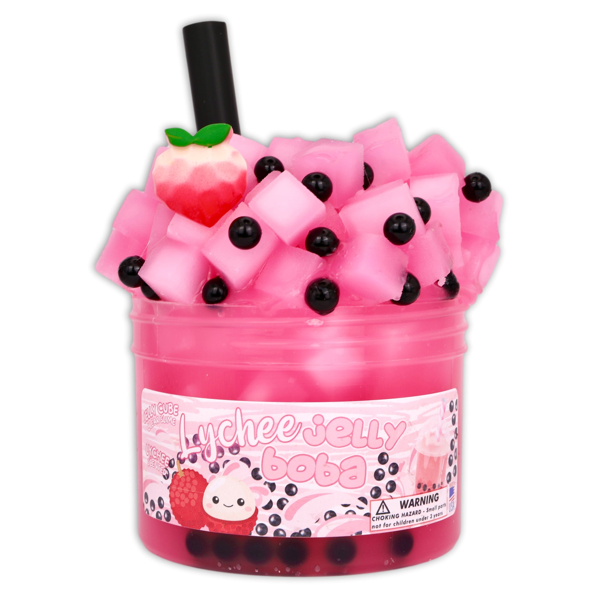 Lychee Jelly Boba Jelly Cube Slime - Shop Slime - Dope Slimes