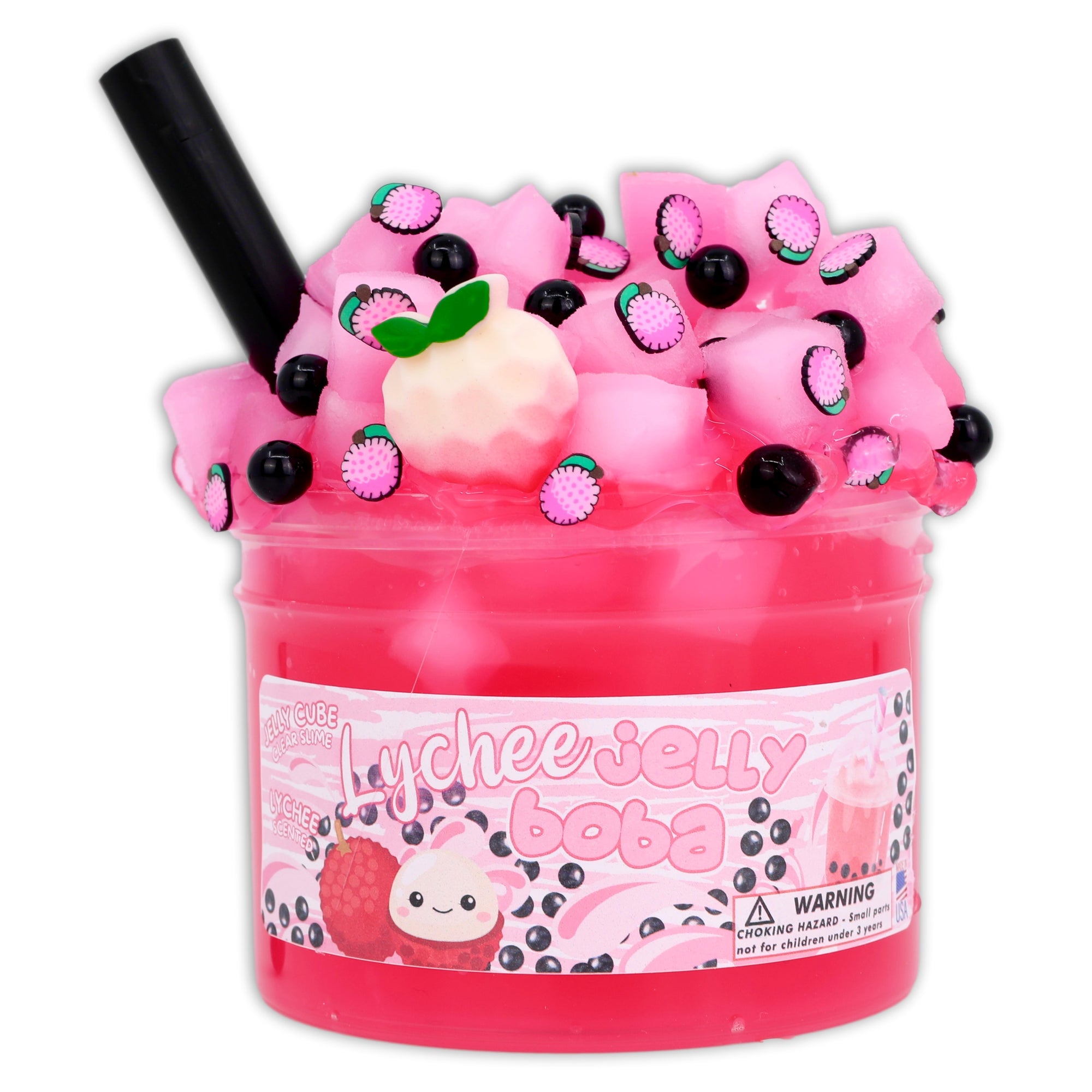 Lychee Jelly Boba Jelly Cube Slime - Shop Slime - Dope Slimes