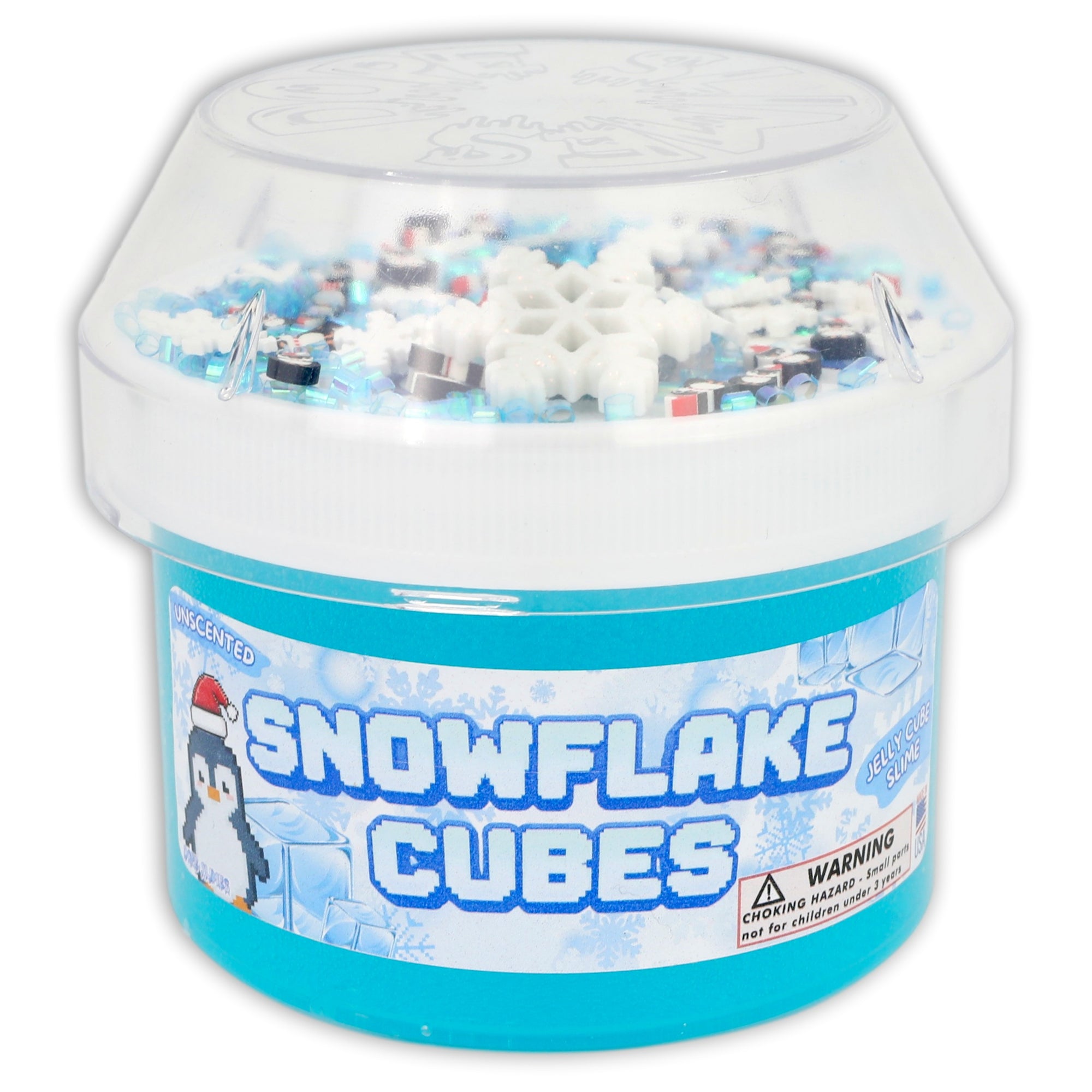 Snowflake Cubes Jelly Cube Slime - Shop Winter Slimes - DopeSlime