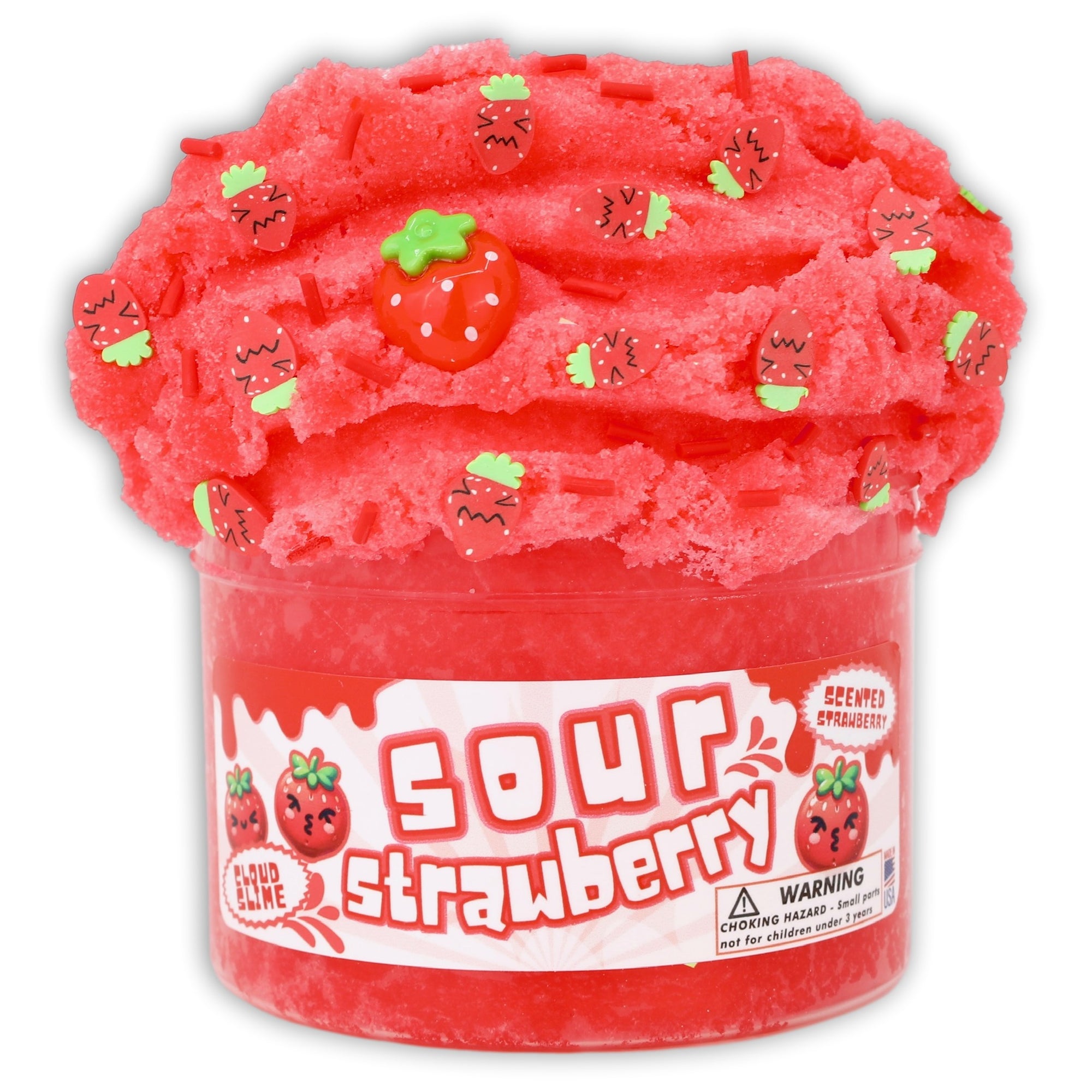 Sour Strawberry Scented Cloud Slime - Buy Slime Here - Dope Slimes
