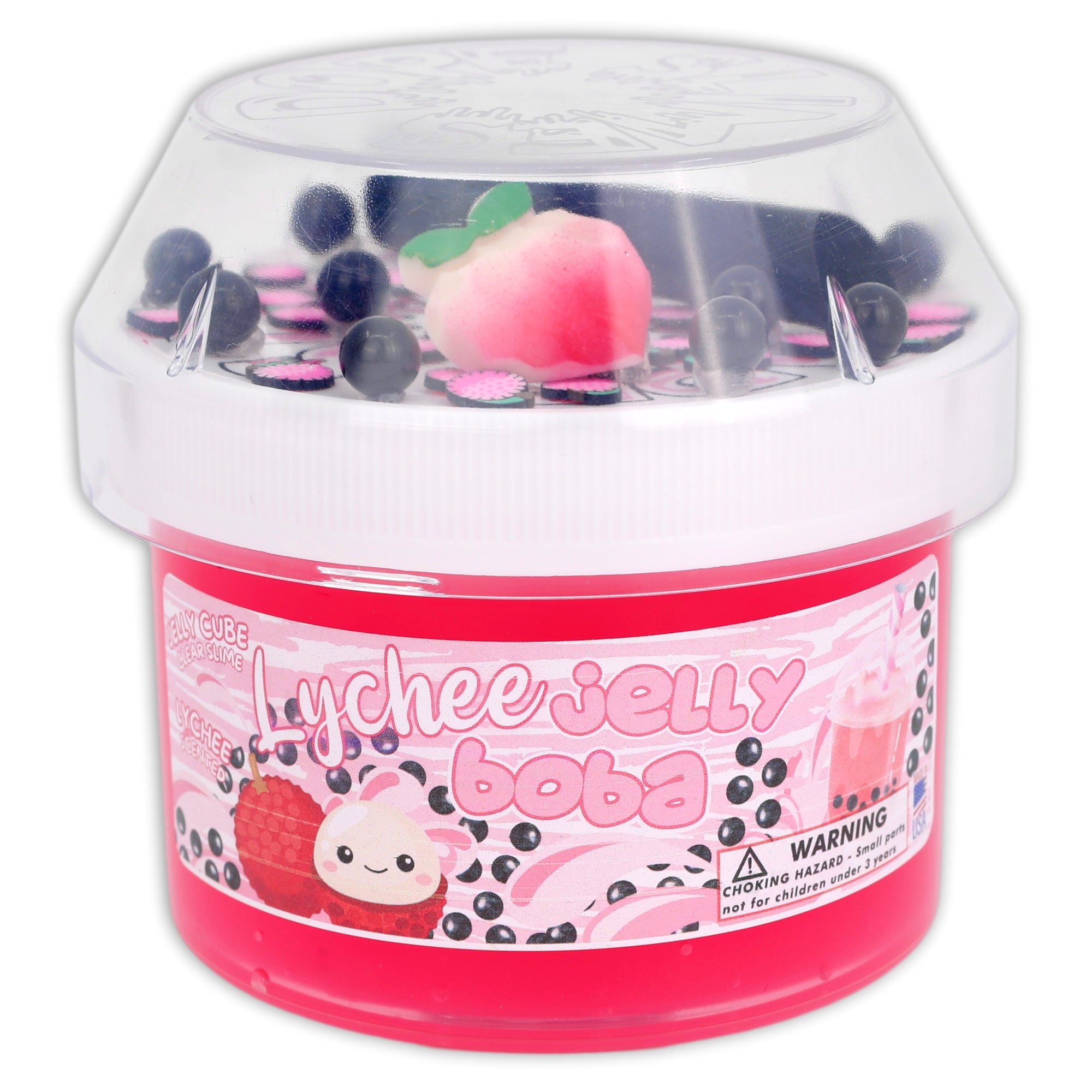 Lychee Jelly Boba Jelly Cube Slime - Shop Clear Slime - Dope Slimes