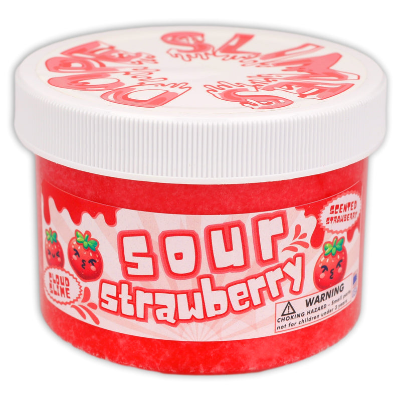 Sour Strawberry Scented Cloud Slime - Buy Slime Here - Dope Slimes