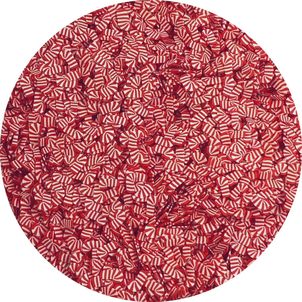Candy Cane Fimo Slices