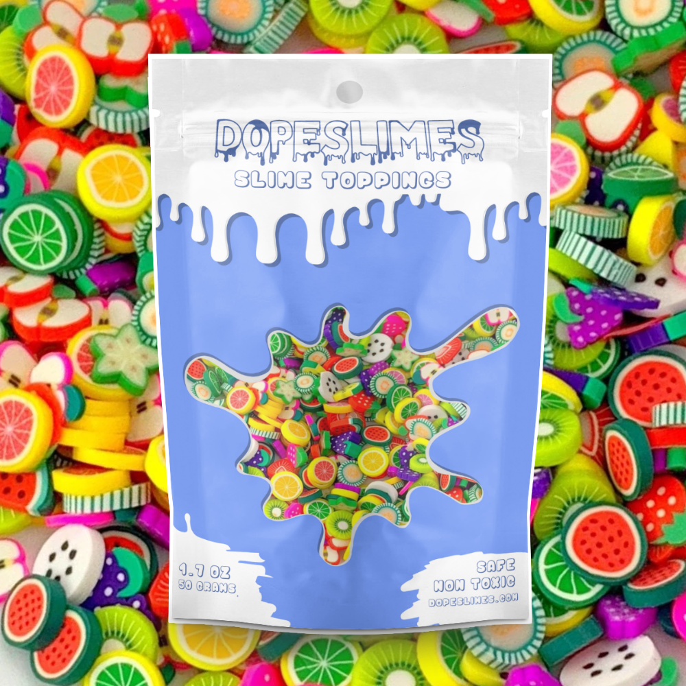 Jumbo Mixed Fruit Fimo Slices - Shop Slime Toppings - Dope Slimes