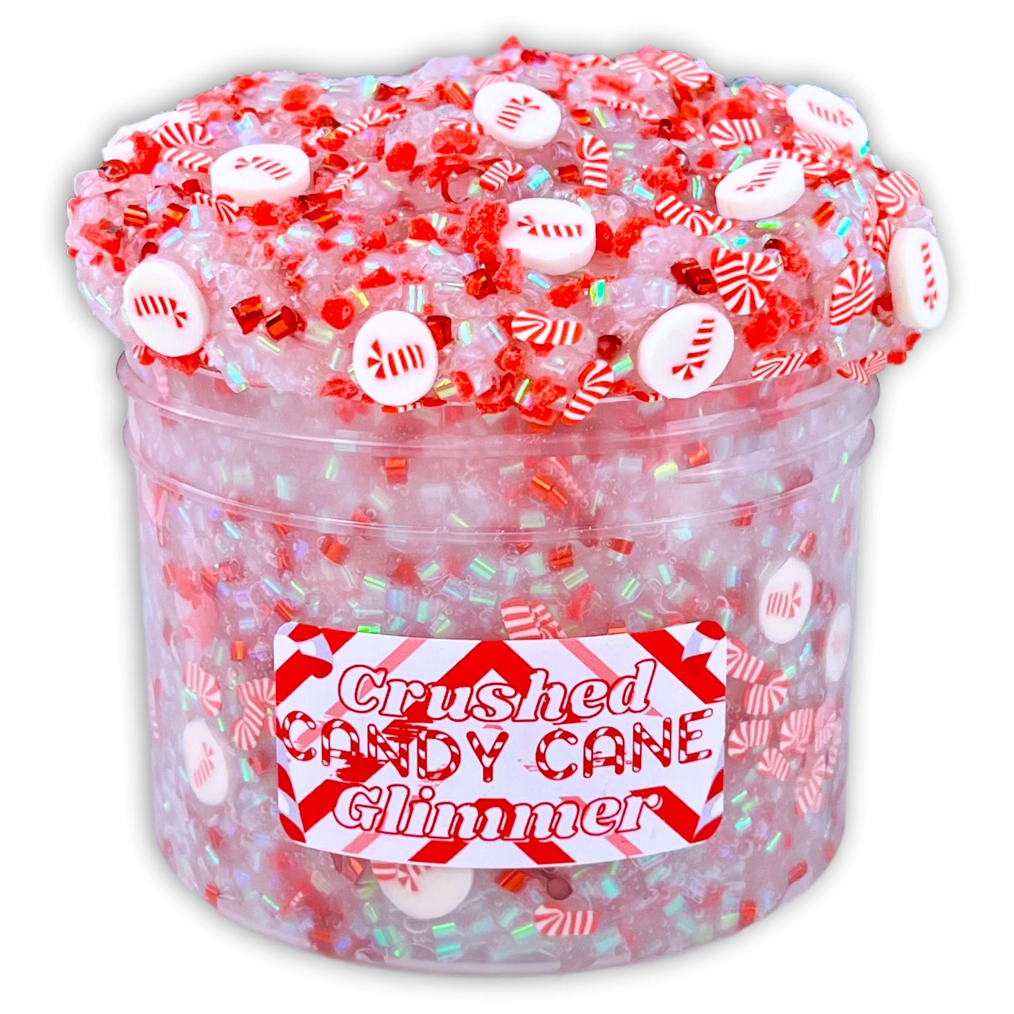 Crushed Candy Cane Glimmer Christmas Bingsu Slime - Shop - Dope Slimes