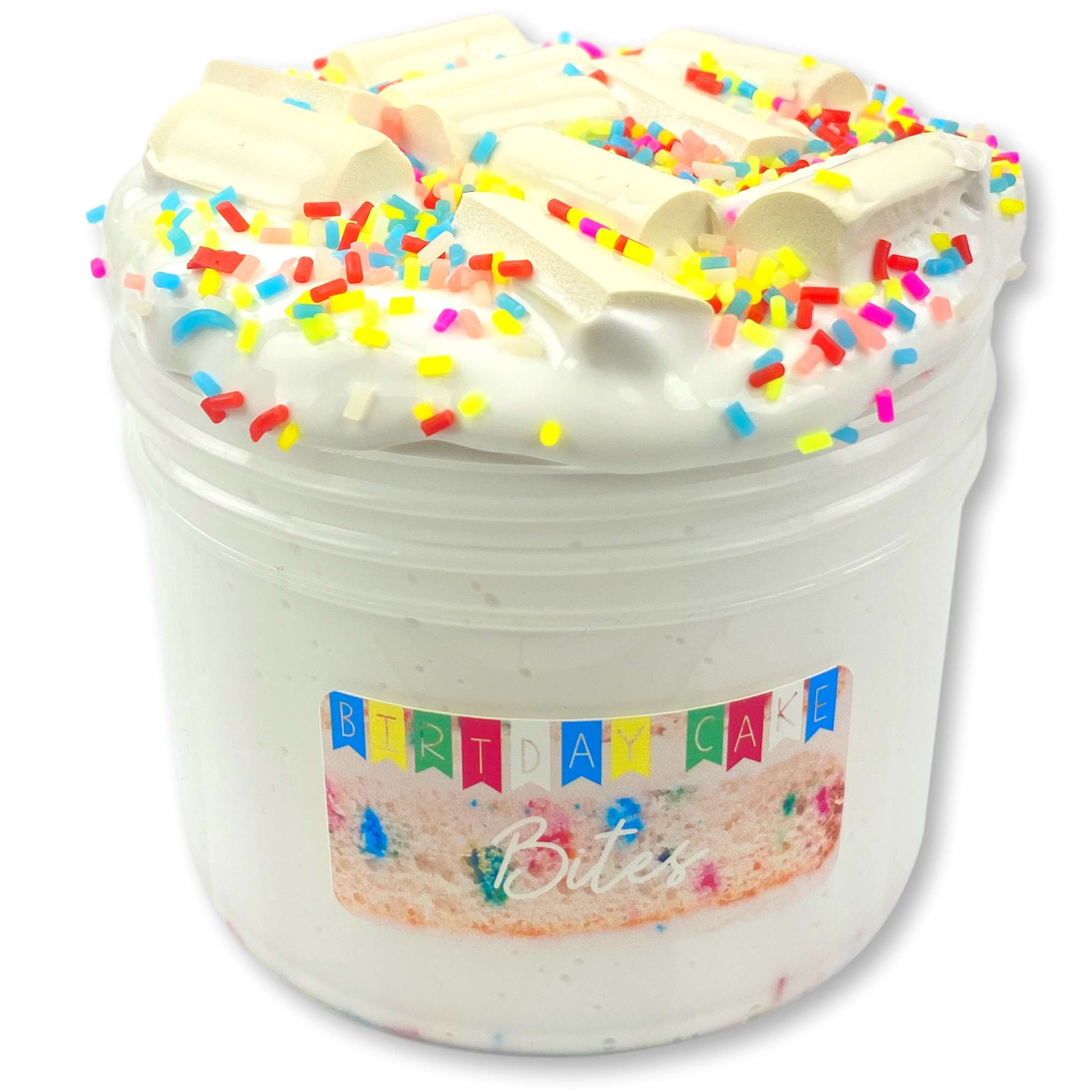 Birthday Cake Ice Cream - Butter Textured Slime - Handmade in USA - Dope  Slimes - Scented - White