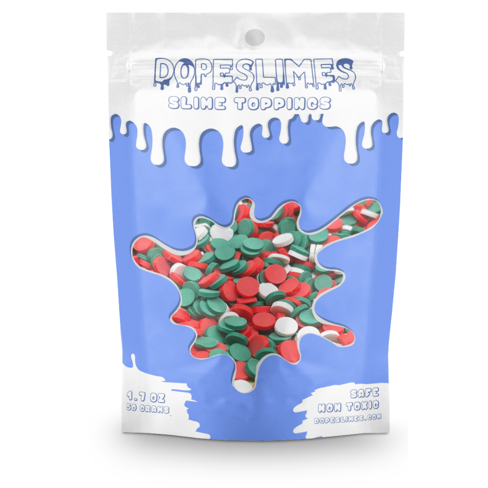 Christmas Circle Fimo Mix - Slime Toppings - Slime Supplies
