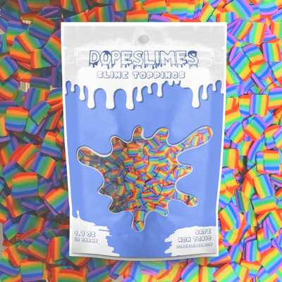 Rainbow Square Fimo Slices - Slime Fimo Slices - Shop Slime Supplies