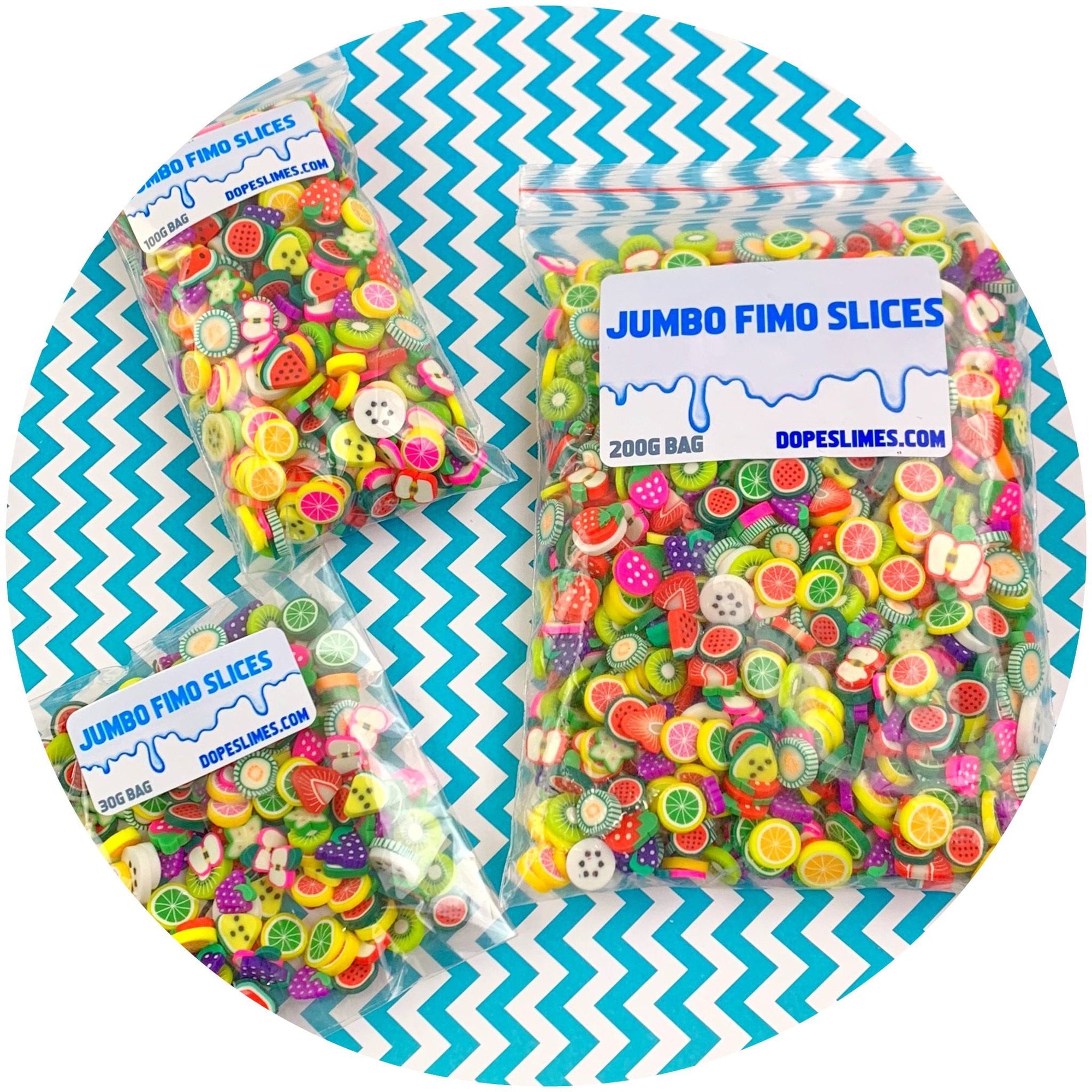 Jumbo Mixed Fruit Fimo Slices - Fimo Slices - Dope Slimes LLC - Dope Slimes LLC