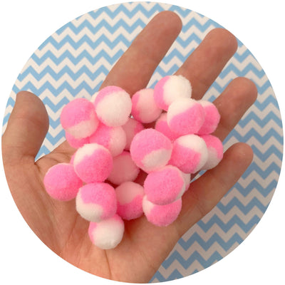 Duo Colored Pom Poms - Fimo Slices - Dope Slimes LLC - Dope Slimes LLC