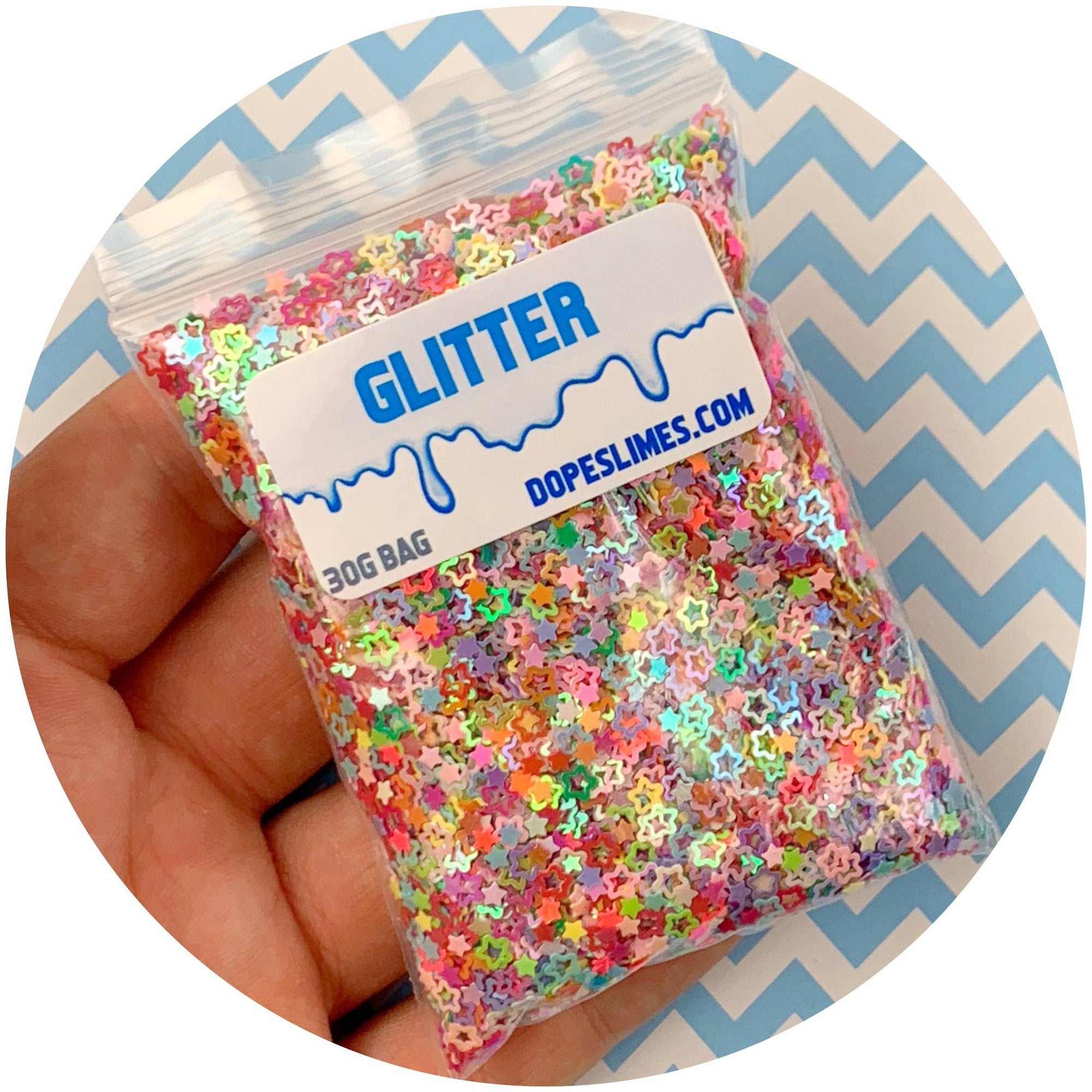 Multi Colored Stars Glitter - Fimo Slices - Dope Slimes LLC - Dope Slimes LLC