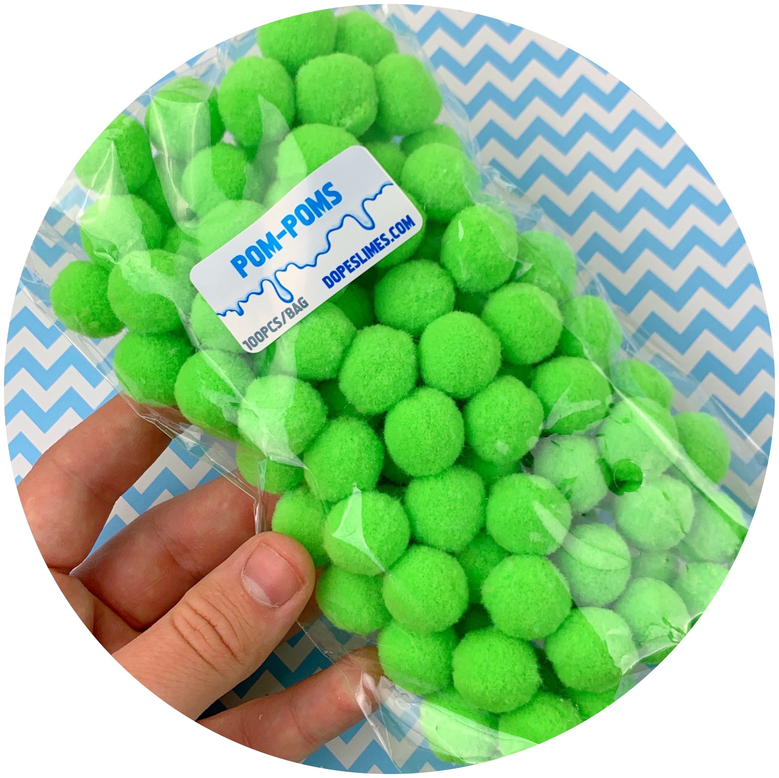 Single Colored Pom Poms - Fimo Slices - Dope Slimes LLC - Dope Slimes LLC