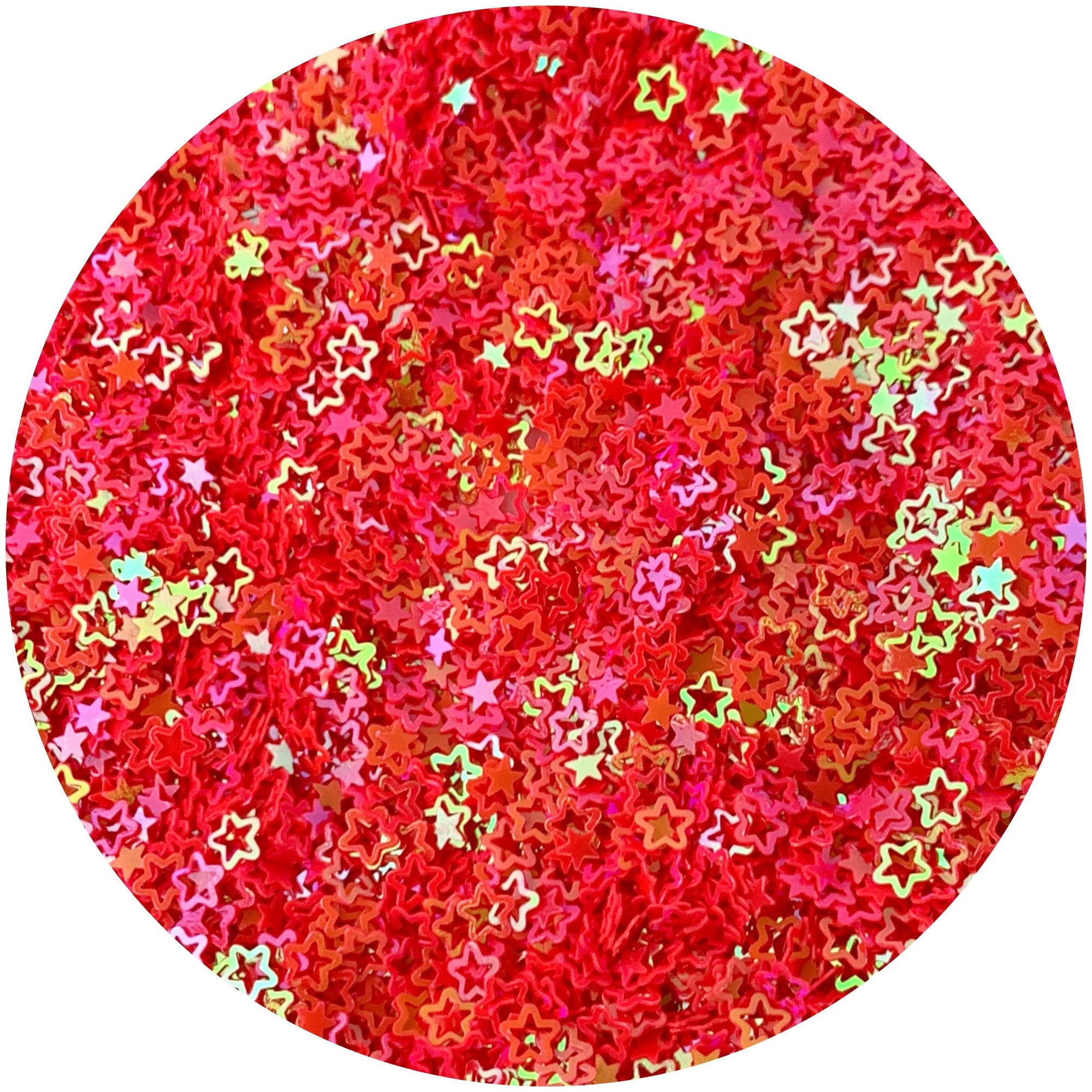 Neon Pink Stars - Fimo Slices - Dope Slimes LLC - Dope Slimes LLC