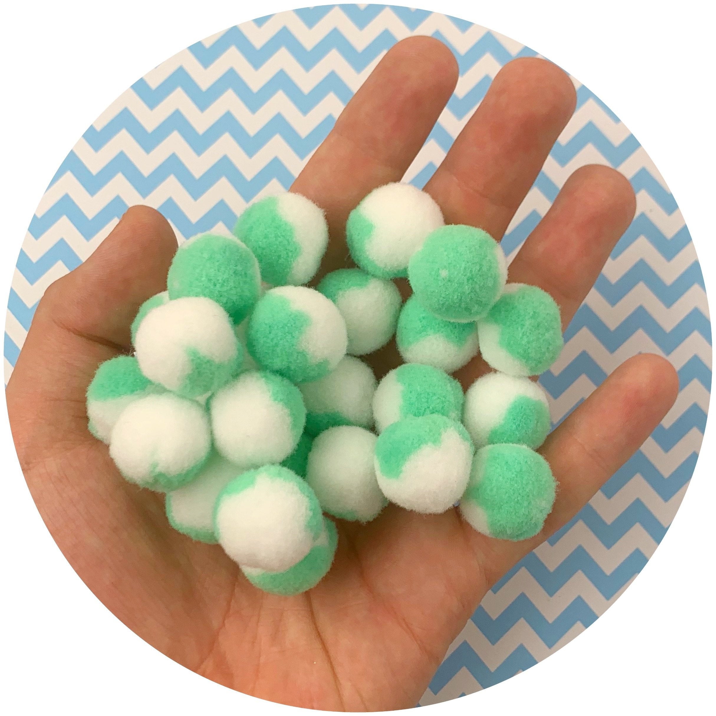 Duo Colored Pom Poms - Fimo Slices - Dope Slimes LLC - Dope Slimes LLC