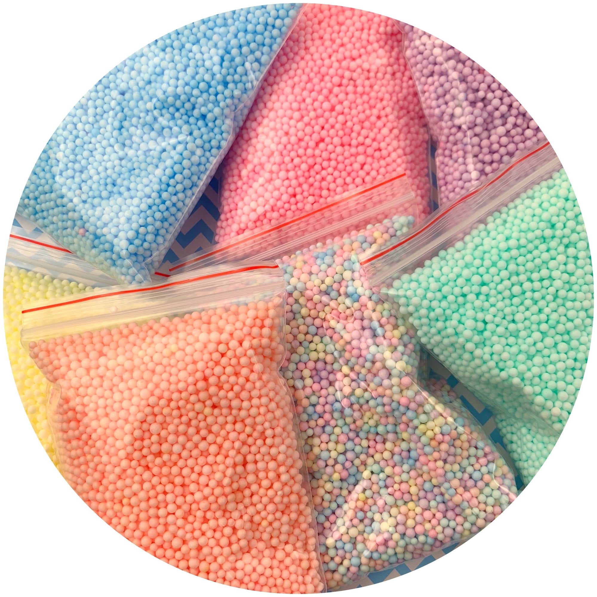 Multi-Pack Small Pastel Foam Beads - Buy Slime Supplies - DopeSlimes