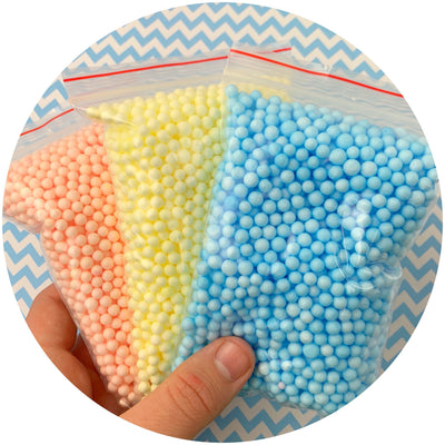 Multi-Pack Large Pastel Foam Beads - Buy Slime Supplies - Dope Slimes