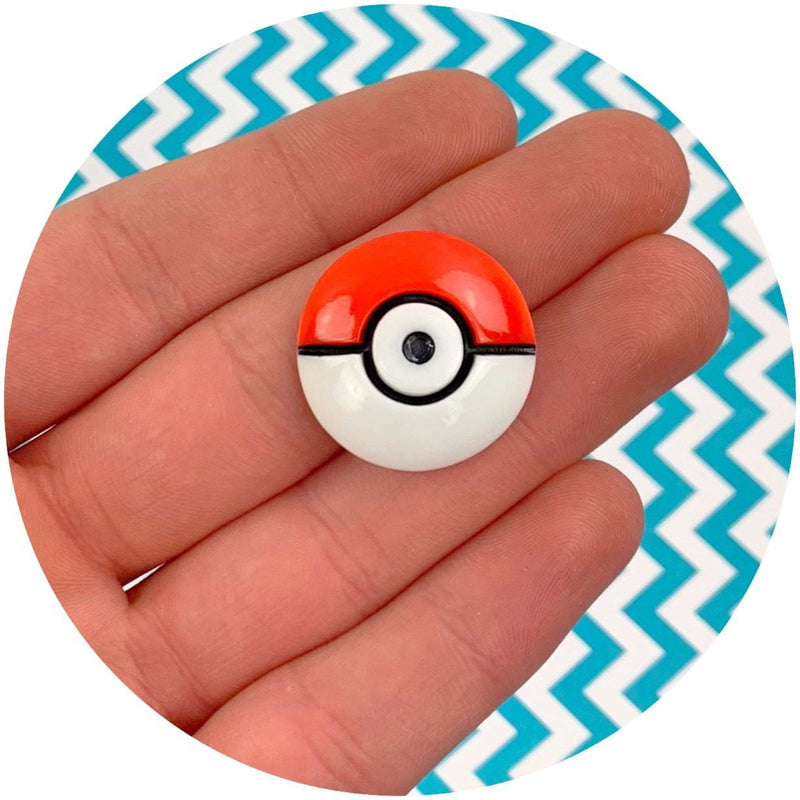 Pokéball Charm - Fimo Slices - Dope Slimes LLC - Dope Slimes LLC