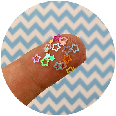 Multi Colored Stars Glitter - Fimo Slices - Dope Slimes LLC - Dope Slimes LLC