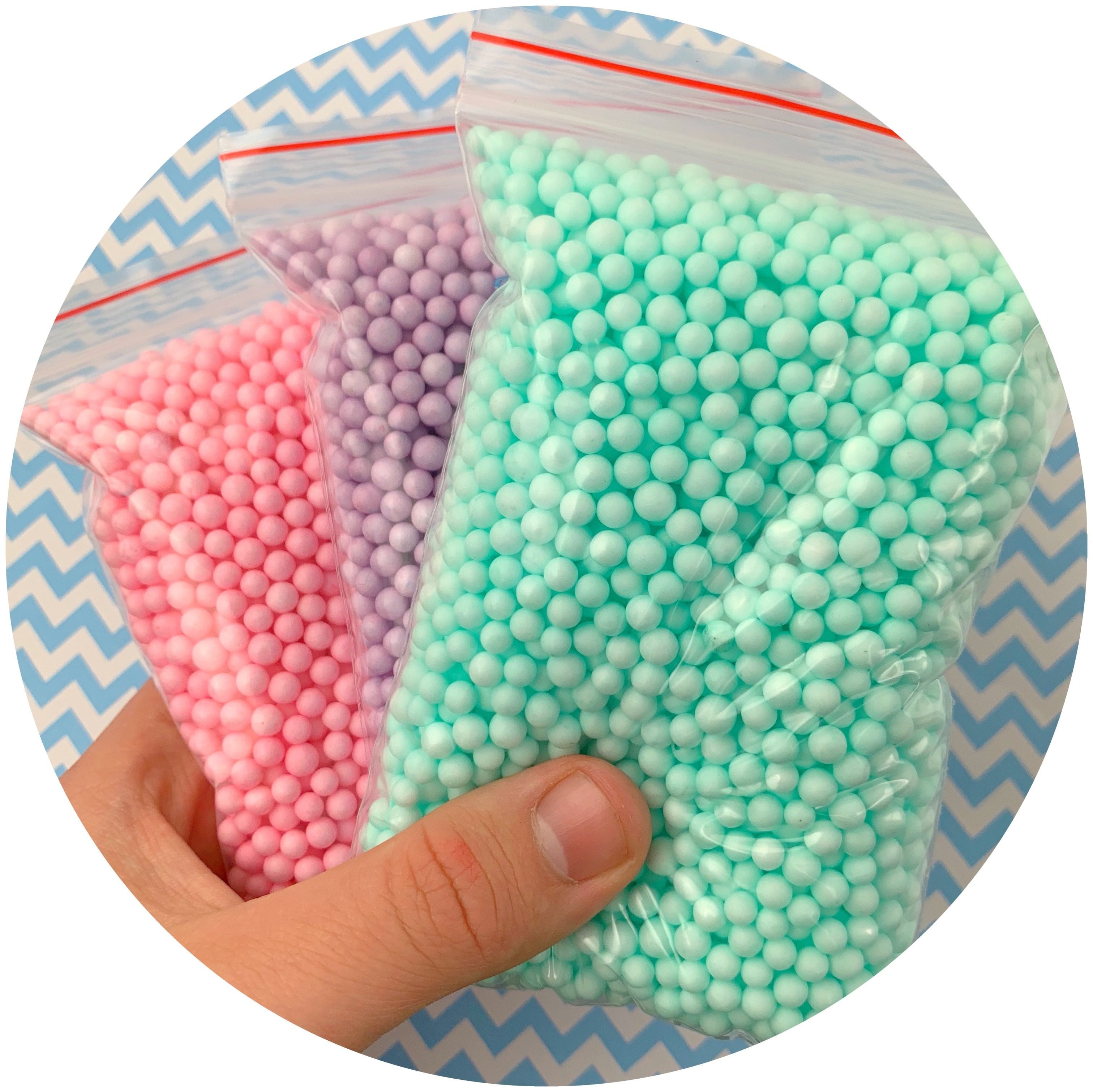 Multi-Pack Small Pastel Foam Beads - Buy Slime Supplies - DopeSlimes