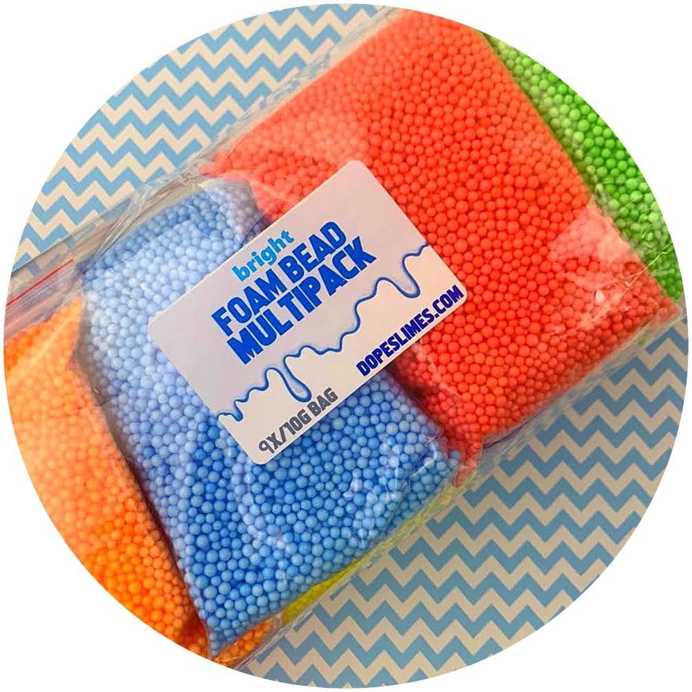 Multi-Pack Small Bright Foam Beads - Buy Slime Supplies - DopeSlimes