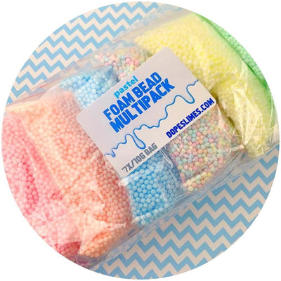 Multi-Pack Small Pastel Foam Beads - Buy Slime Supplies - DopeSlimes