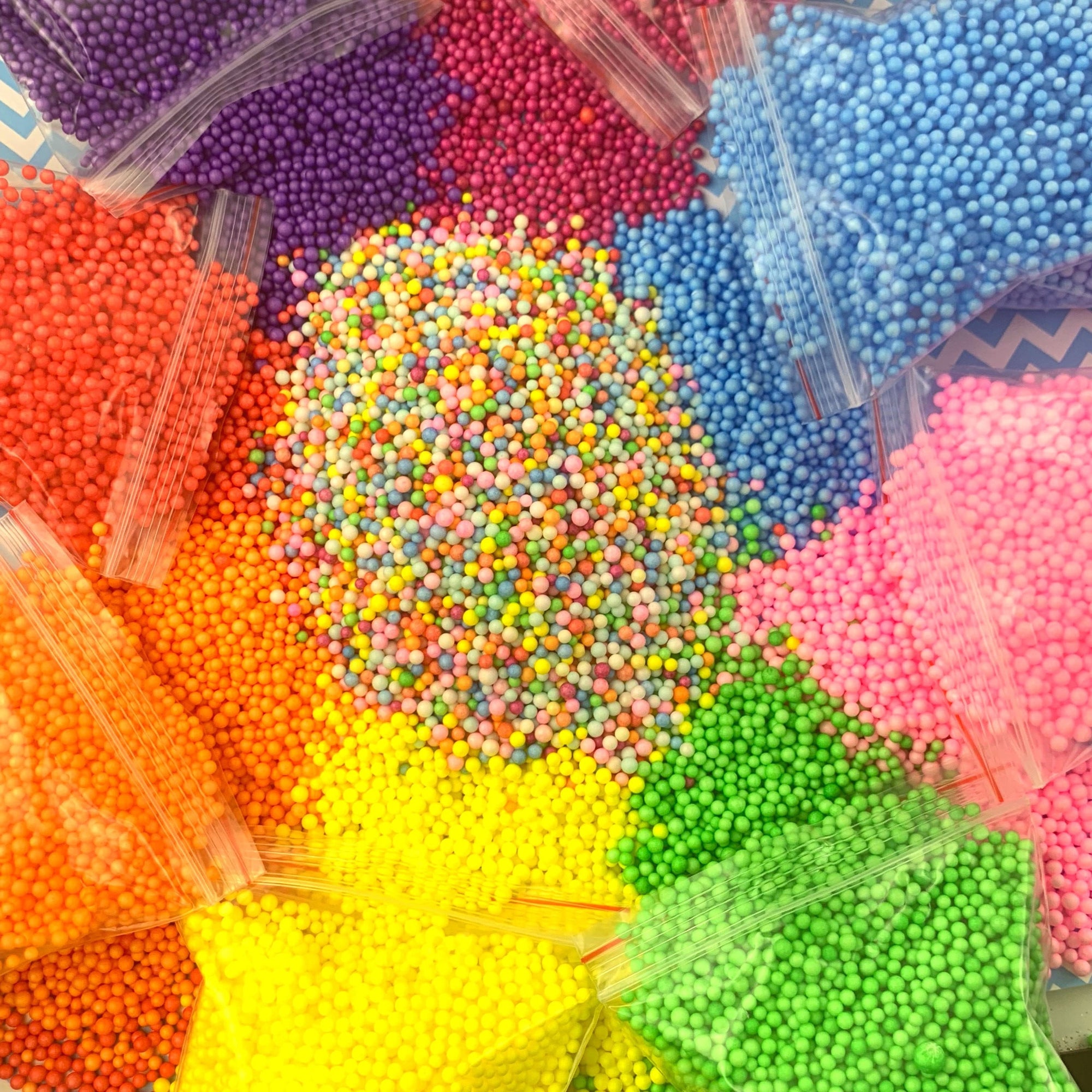 Multi-Pack Small Bright Foam Beads - Buy Slime Supplies - DopeSlimes