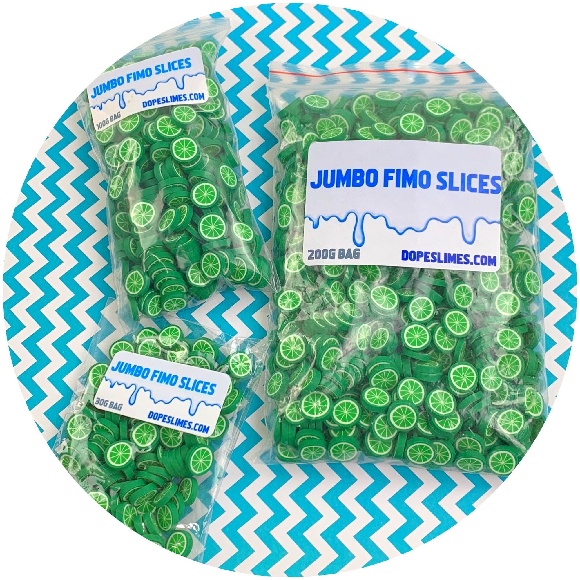 Jumbo Lime Fimo Slices - Fimo Slices - Dope Slimes LLC - Dope Slimes LLC