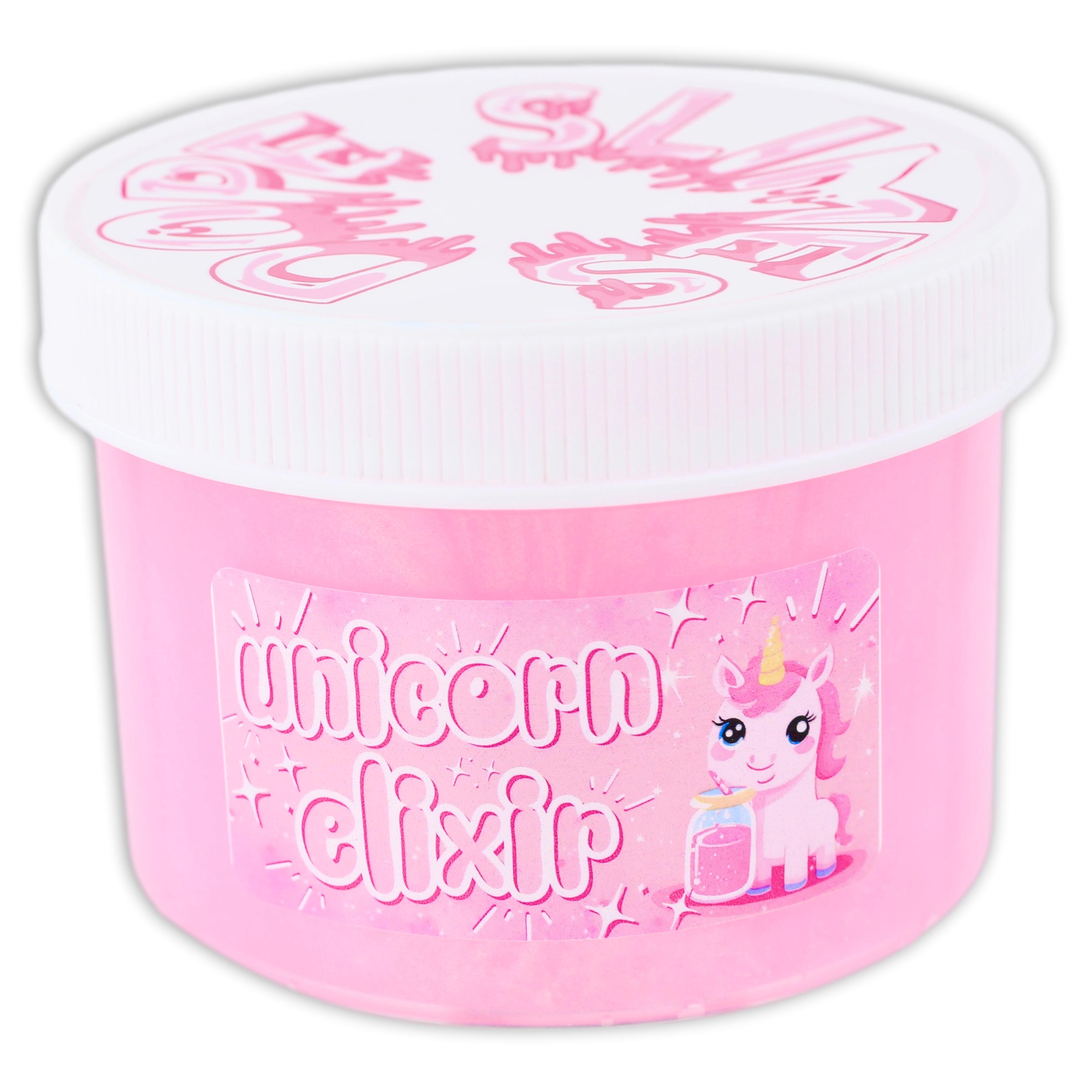 Unleash your inner unicorn with Unicorn Elixir! This pink pigmented clear slime not only sparkles with magical color shifts, but it's also topped with unicorn glitter for an extra touch of enchantment. Experience the magic for yourself! Unscented.