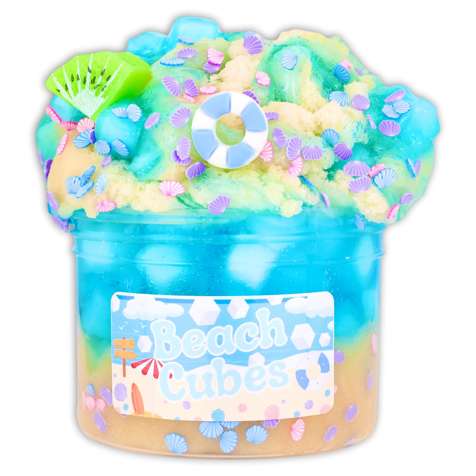 Beach Cubes Clear Jelly Cube Hybrid Slime - Shop Slime - Dope Slimes
