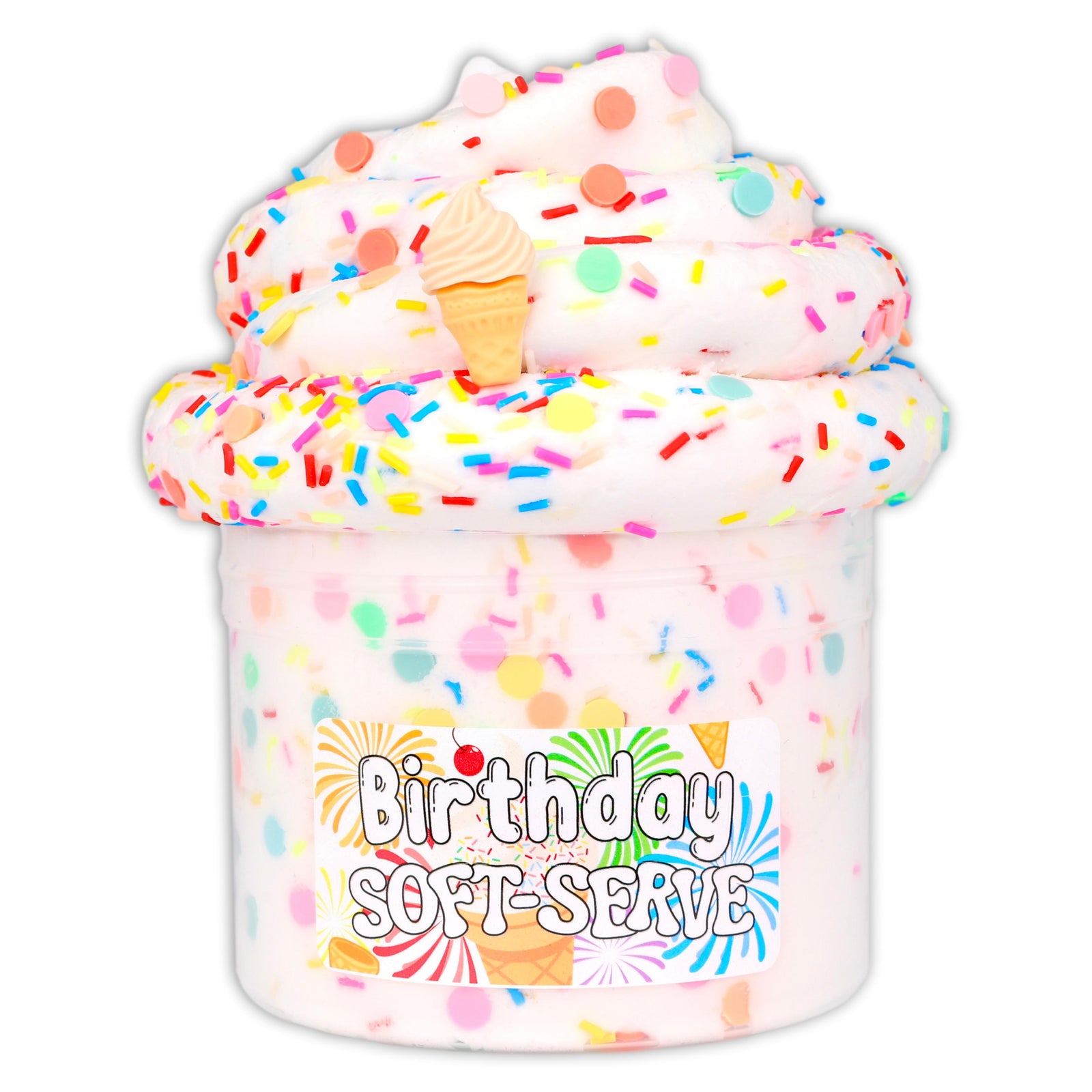 Birthday Soft Serve Ice-Cream Slime - Shop Slime - Dope Slimes