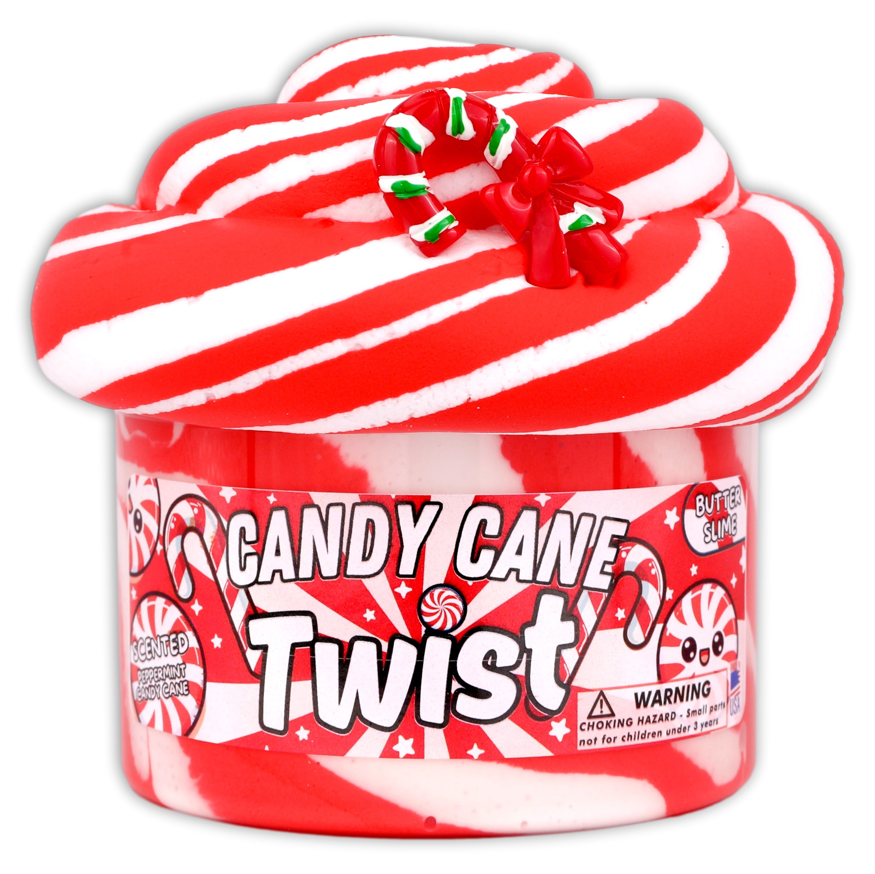 Candy Cane Twist memoryDOUGH® Christmas Slime - Shop - Dope Slimes