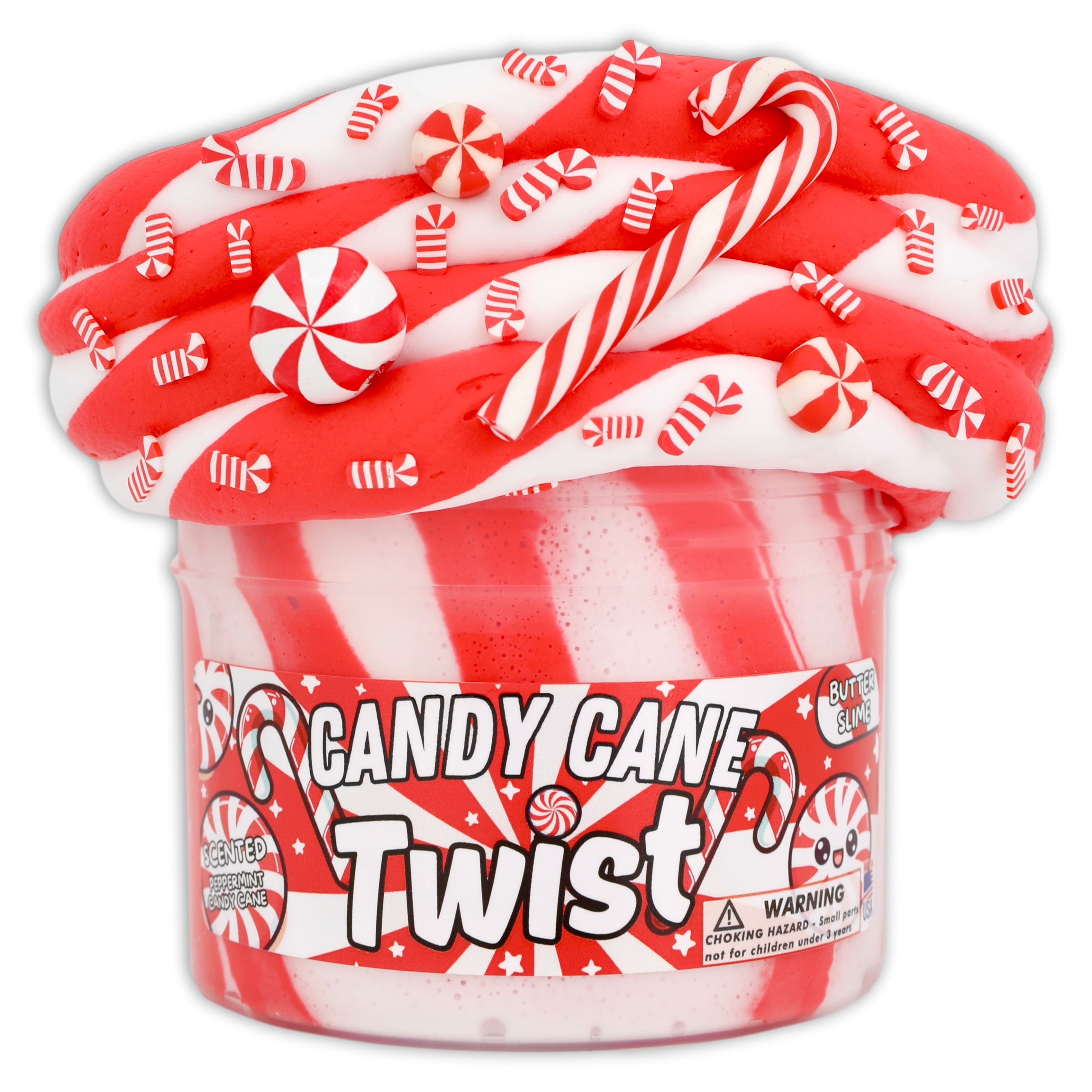 Candy Cane Twist Butter Texture Christmas Slime - Shop - Dope Slimes