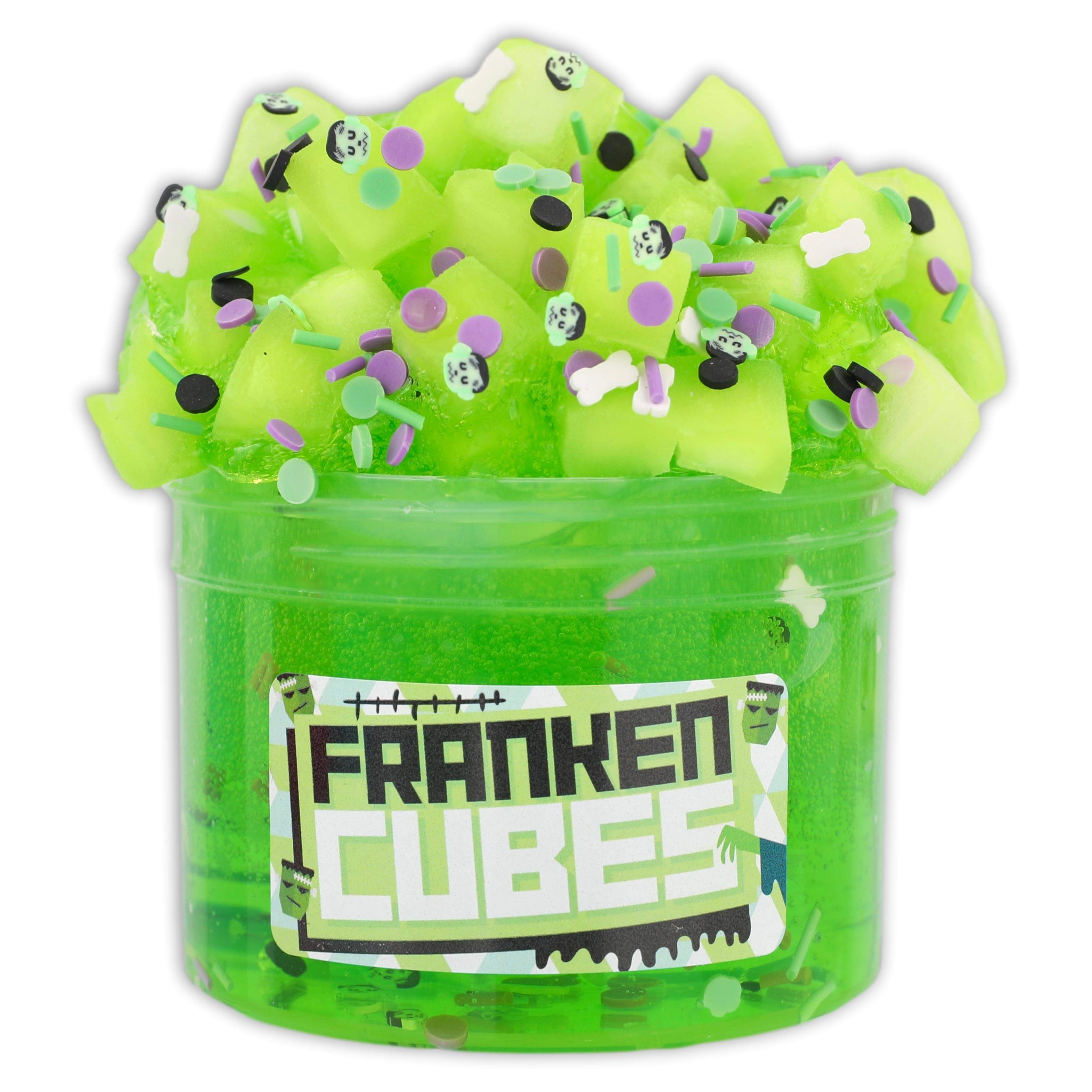 Franken Cubes Clear Slime - Shop Halloween Slime - Dope Slimes