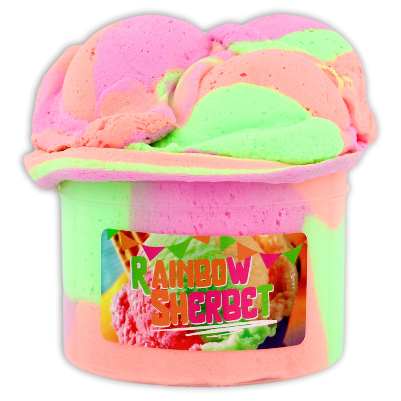 Rainbow Sherbet Unique Textured Slime - Shop Slime - Dope Slimes