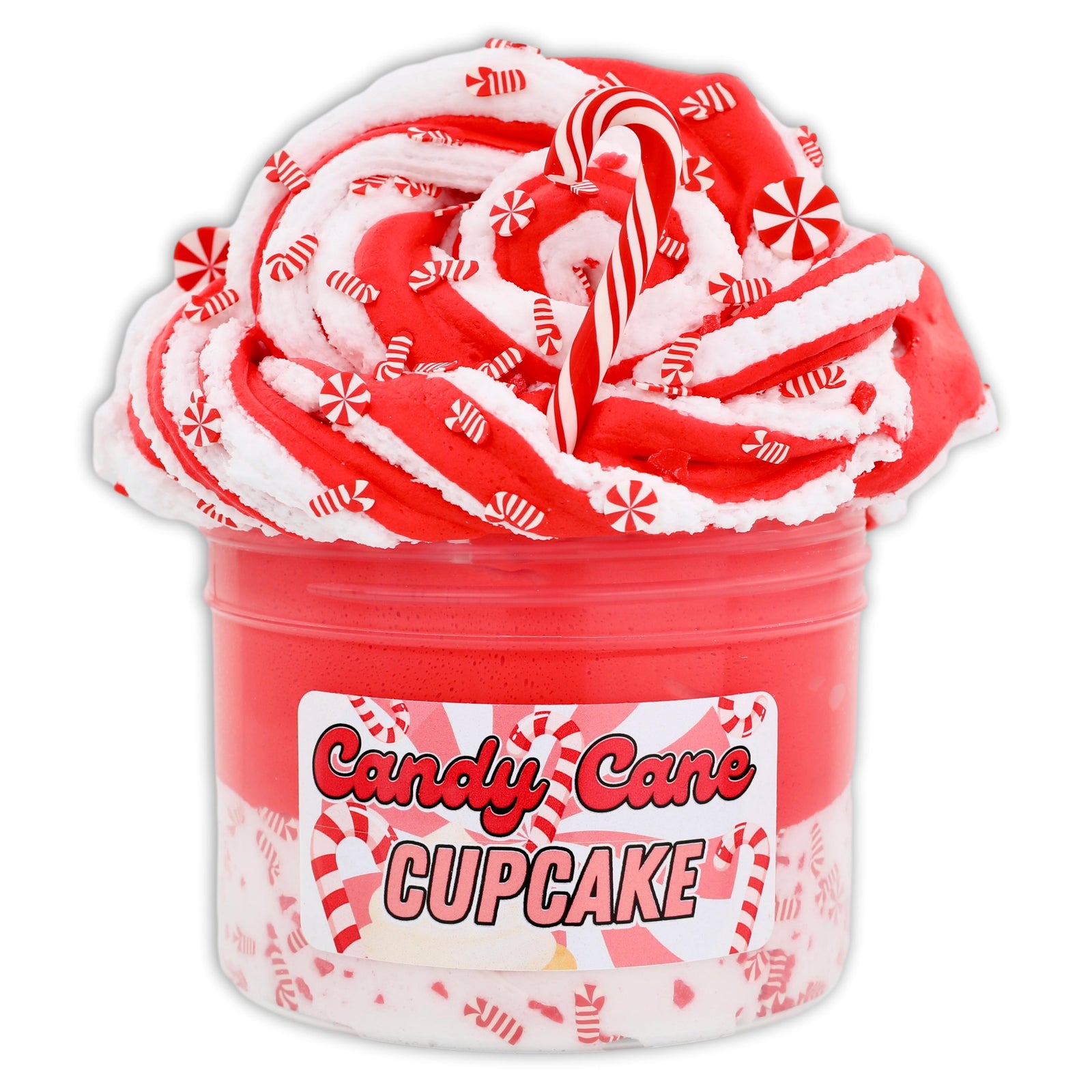 Candy Cane Cupcake Butter Hybrid Slime - Shop Christmas Slimes 