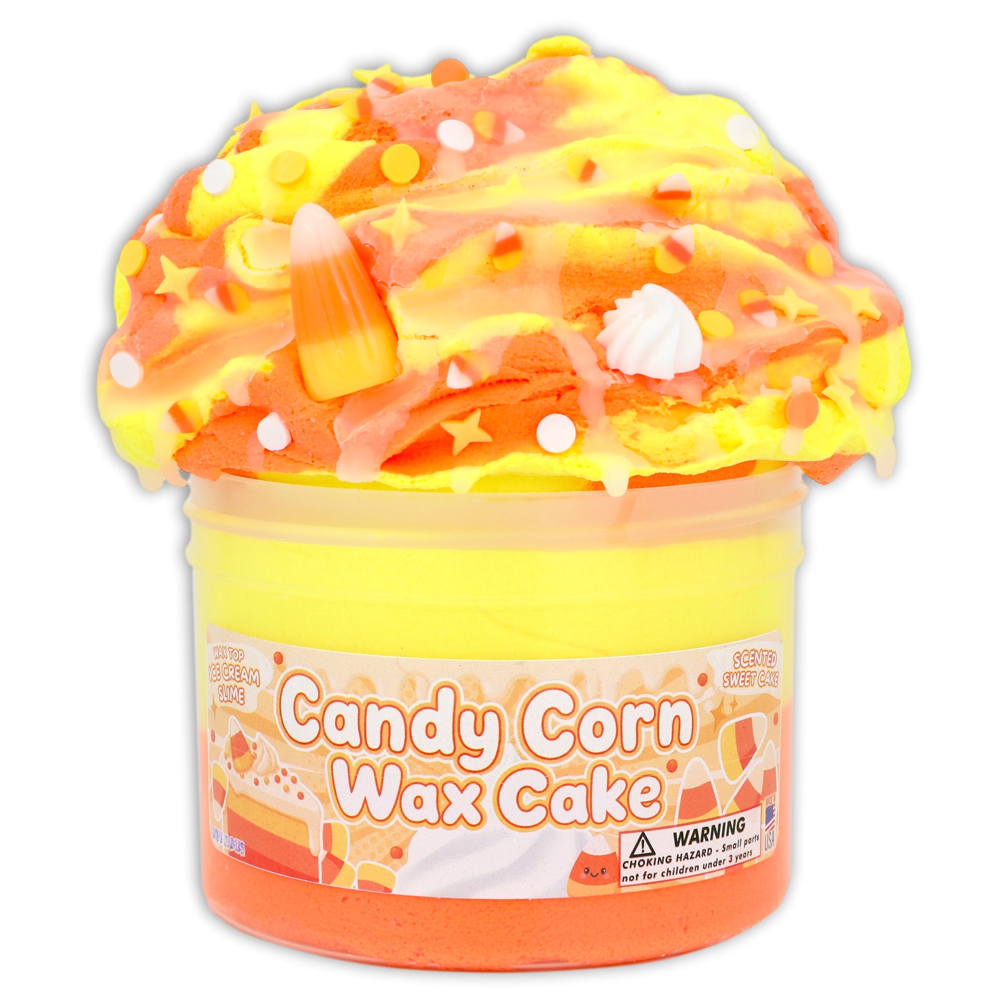 Candy Corn Wax Cake Scented Slime - Shop Slimes - DOPESLIMES