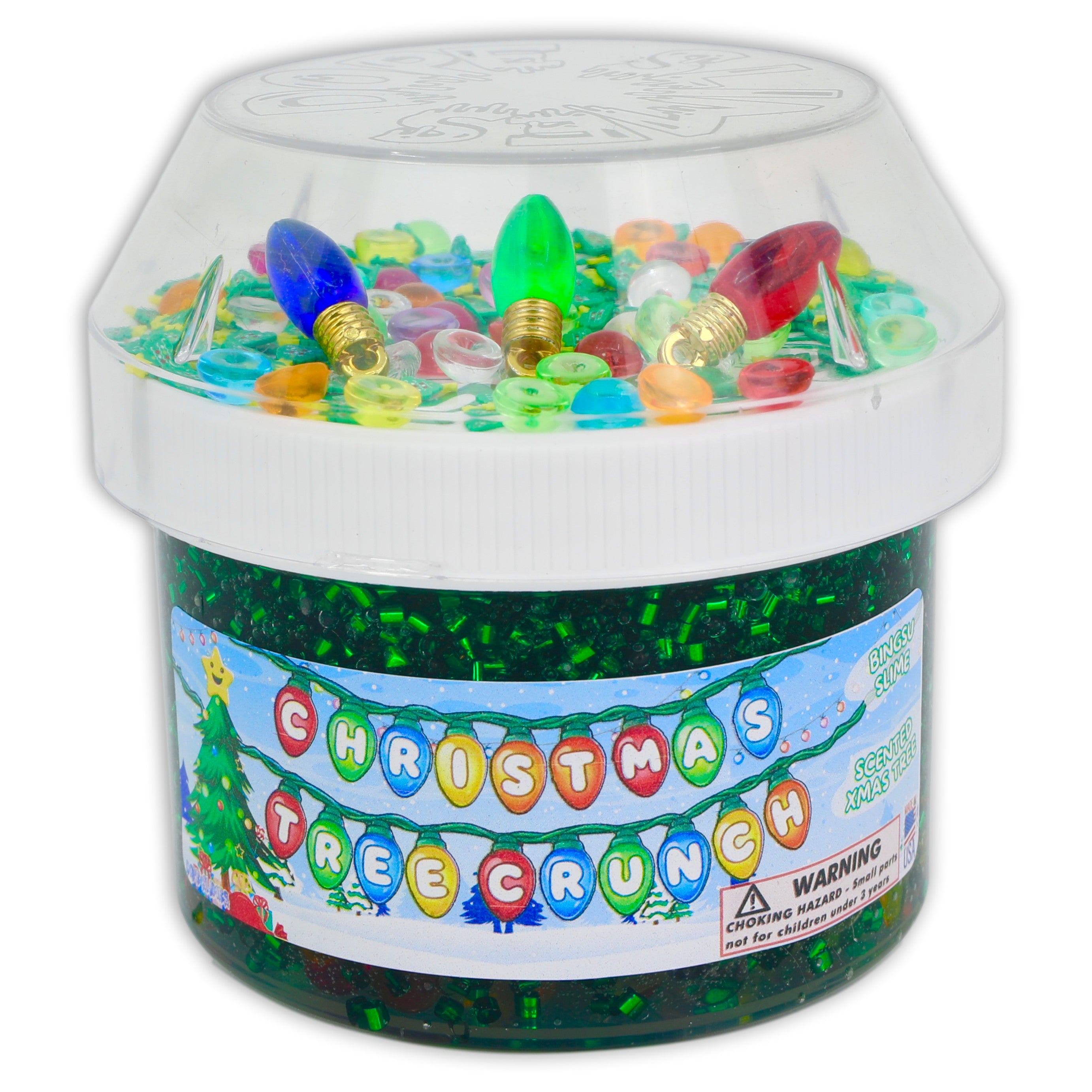 Christmas Tree Crunch Bingsu Slime - Shop Christmas Slimes - DopeSlime