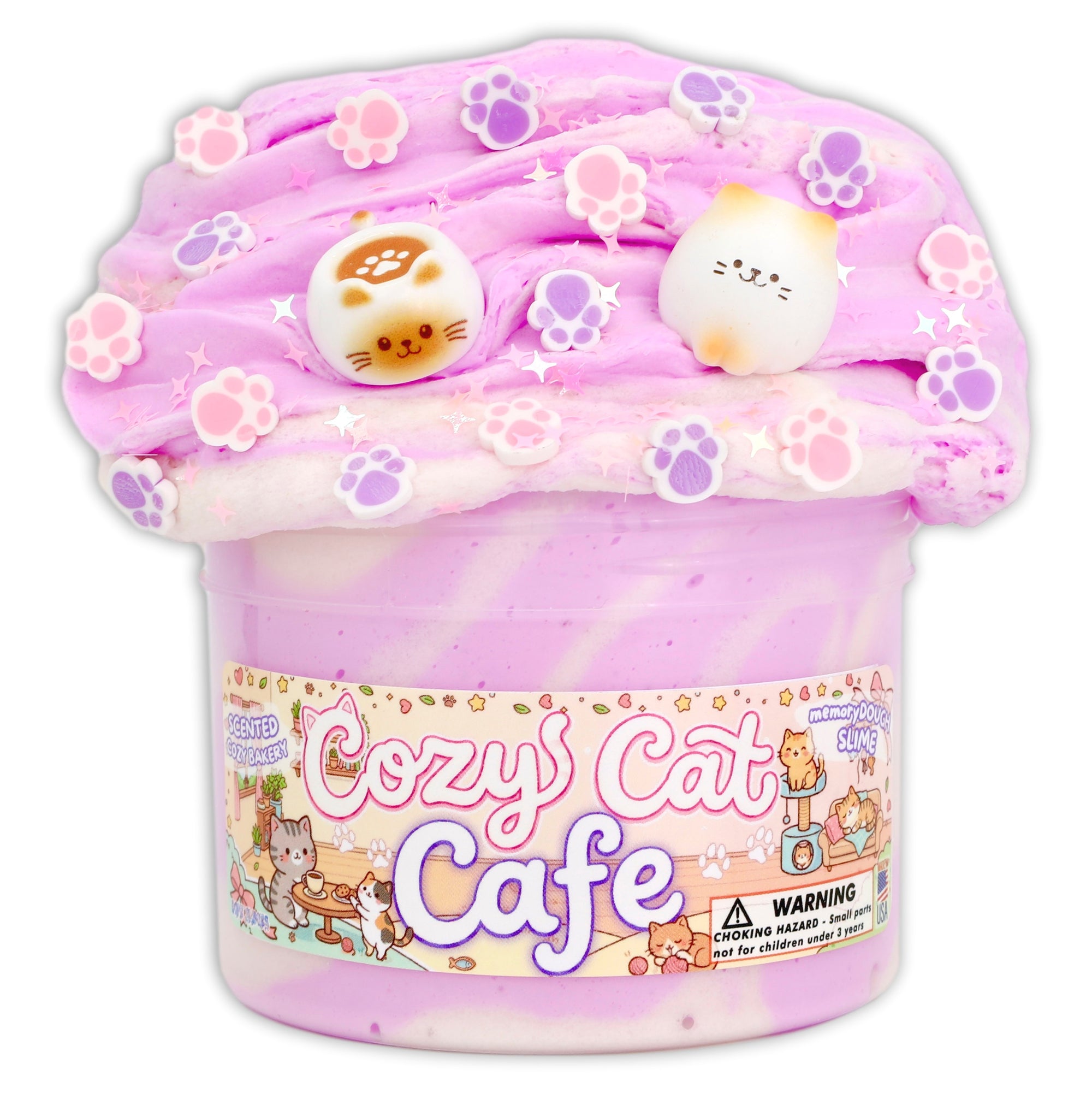 Cozy Cat Cafe Scented Slime - Shop Slimes - DOPESLIMES