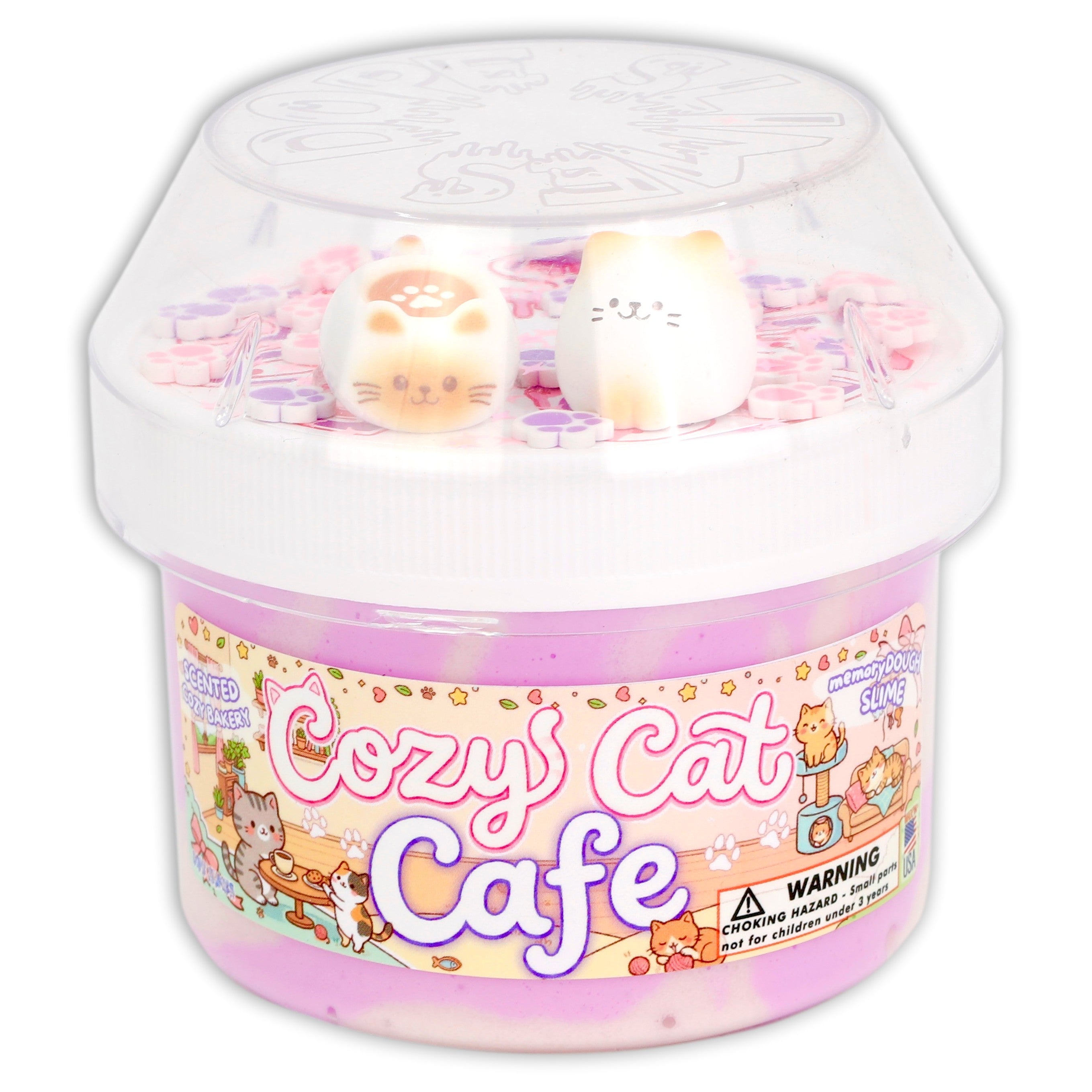 Cozy Cat Cafe Scented Slime - Shop Slimes - DOPESLIMES