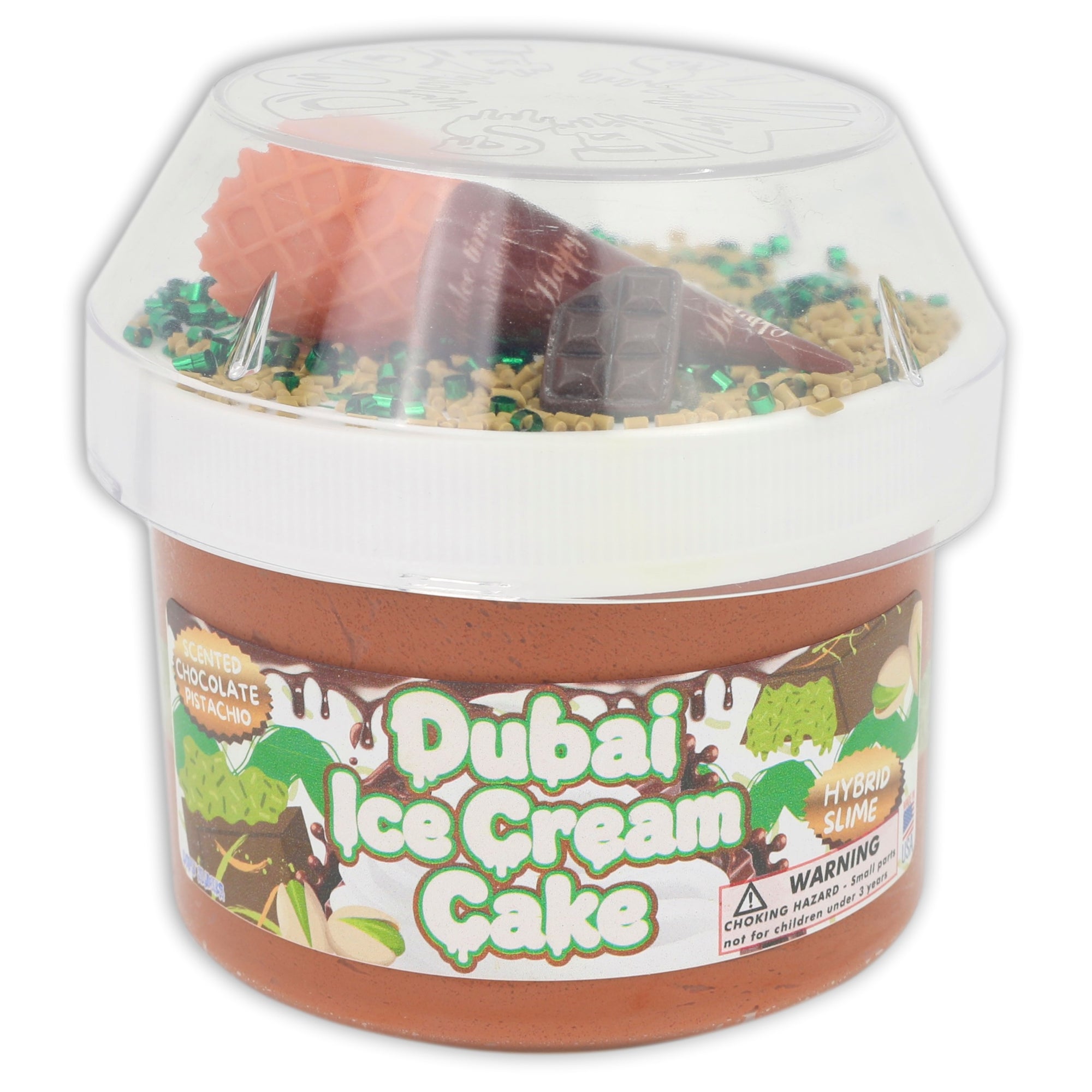 Dubai Chocolate Ice Cream Cake Scented Slime - Shop Slimes - DopeSlime