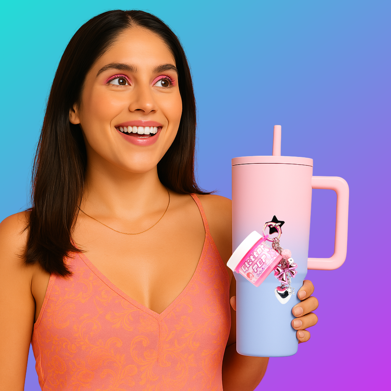 Glitter Pop! Travel Slime Charm Keychain Dope Slimes x CharCharms Collab