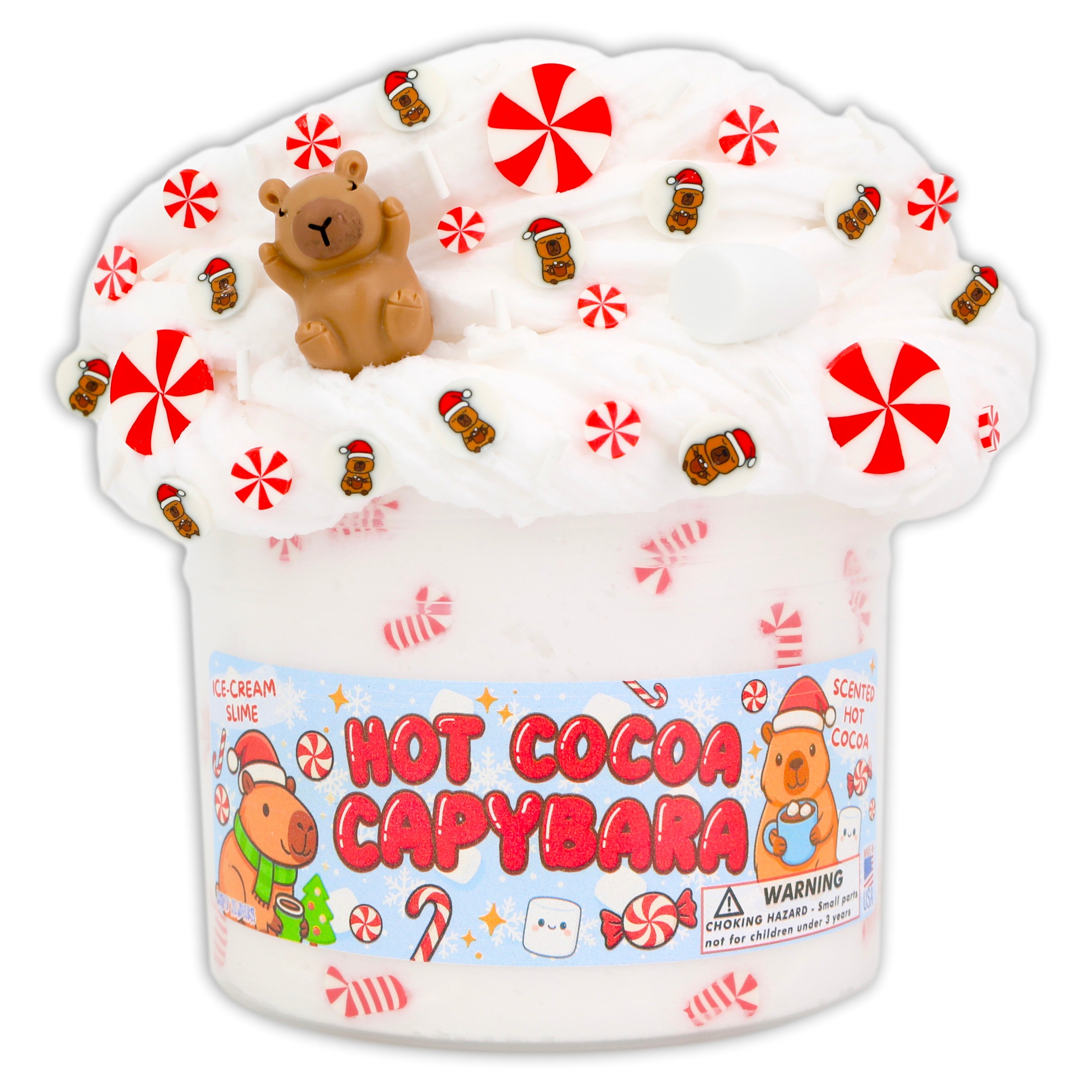 Hot Cocoa Capybara Ice-Cream Slime - Shop Christmas Slimes - DopeSlime