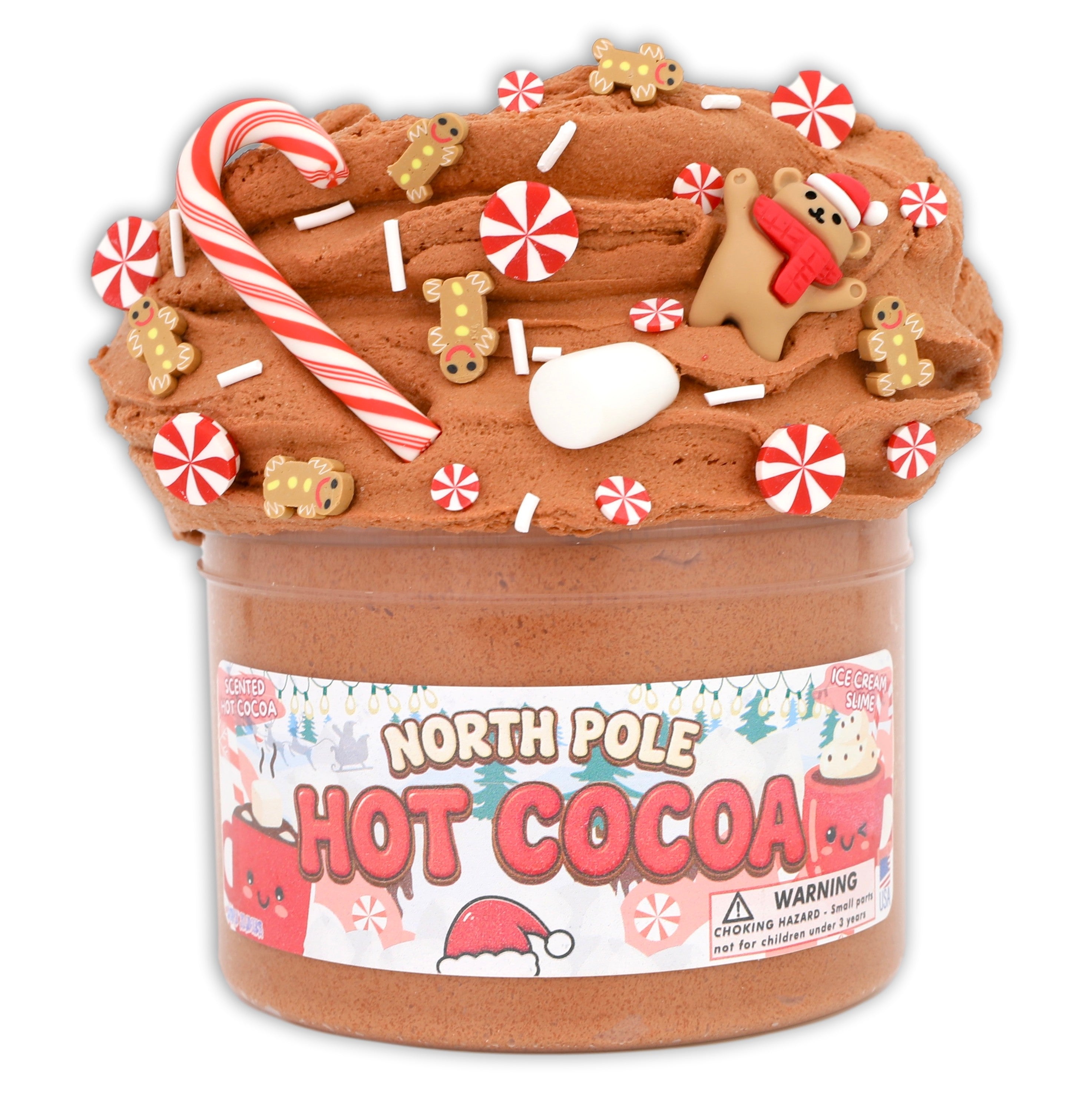 North Pole Hot Cocoa Ice-Cream Slime - Shop Christmas Slimes - DopeSlime